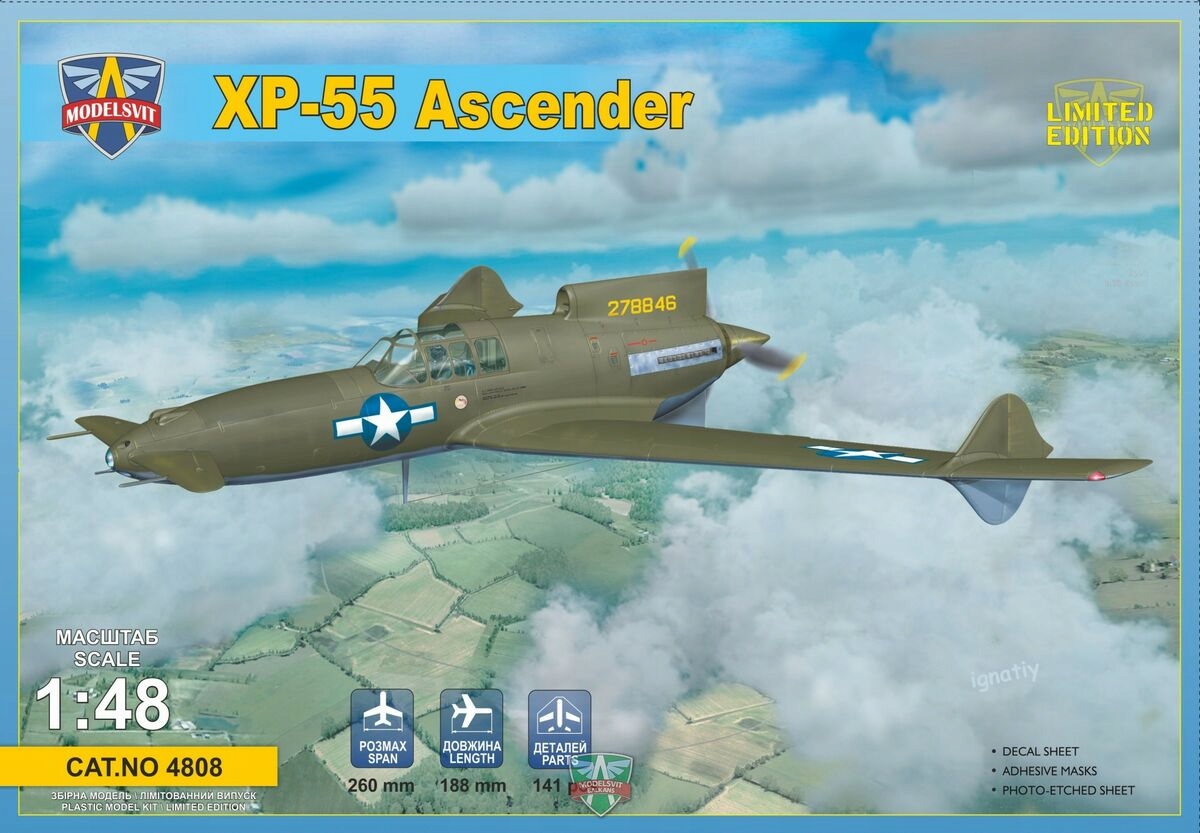 XP-55 Ascender Modelsvit 4808 měřítko 1/48