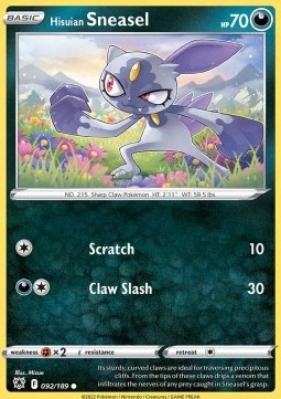 Karty Pokemon (asr 092) Hisuian Sneasel