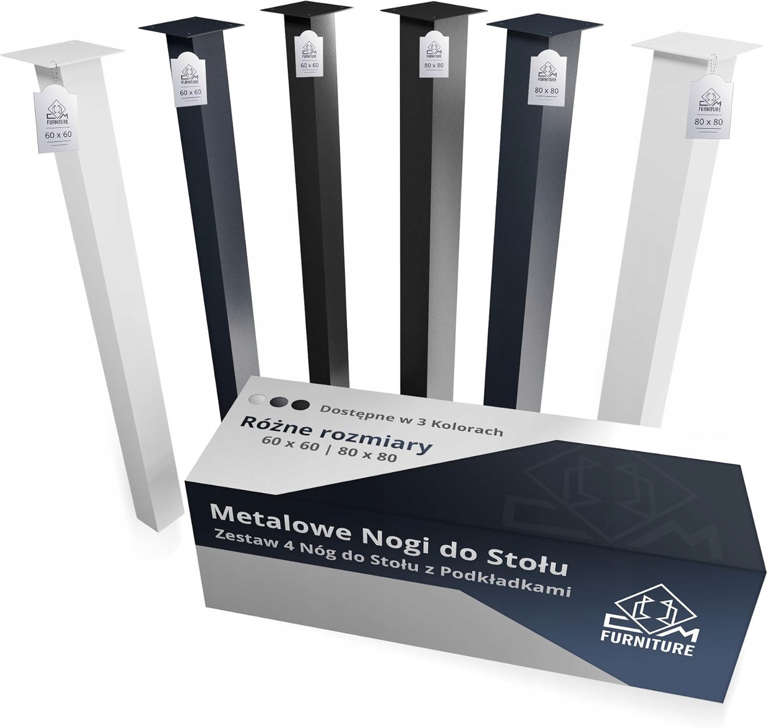 Kovové Nohy Na Stôl Loftové Industriálne Pevné Trvanlivé 8x8 cm