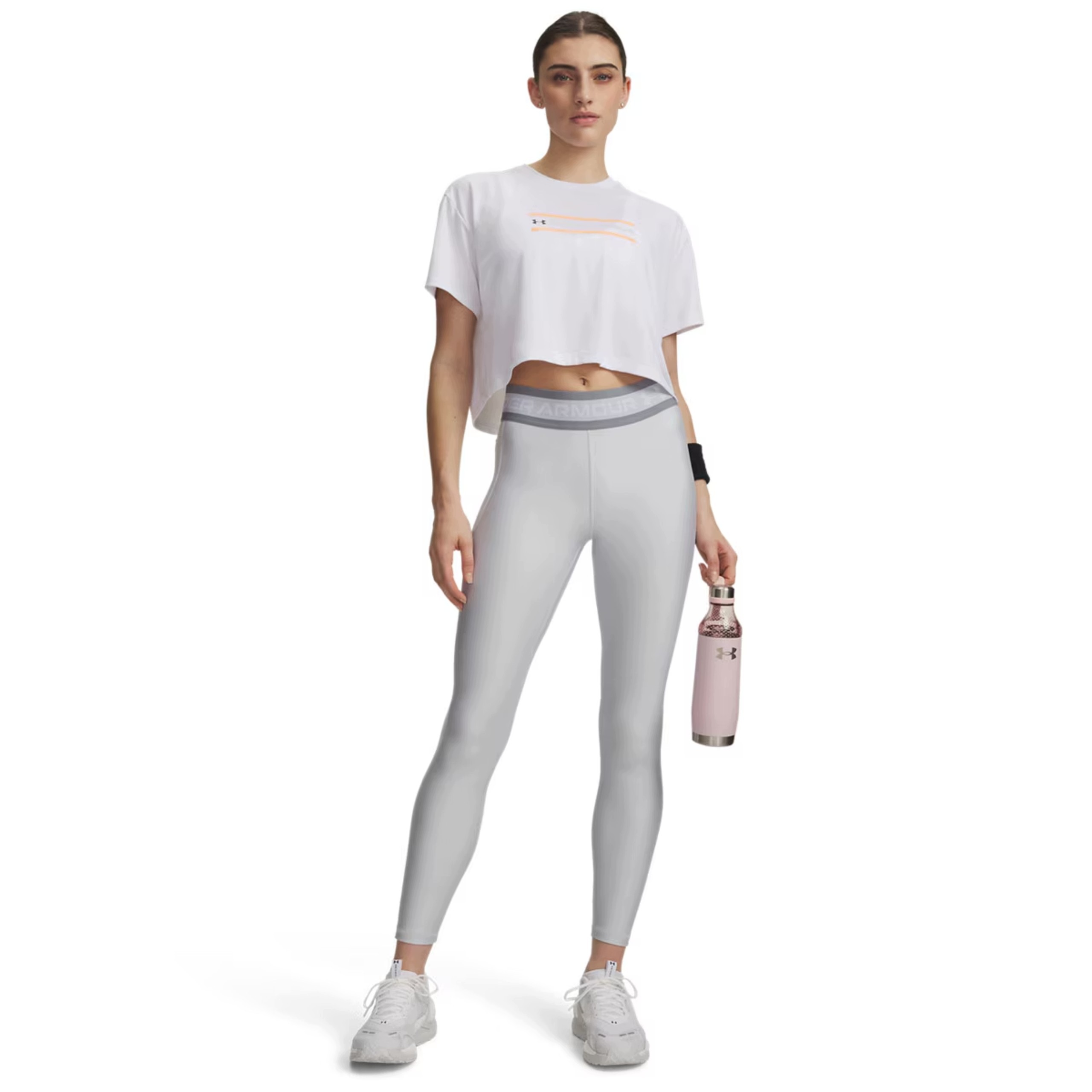 Tréninkové legíny Under Armour Ua Tech HeatGear Kompresní XL stříbrné