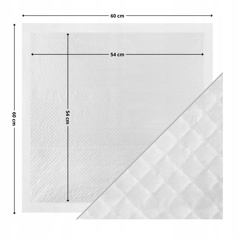 Podkłady JEDNORAZOWE mocne HIGIENICZNE maty CHŁONNE 60x60cm INCOMED 60 szt. Stan opakowania oryginalne