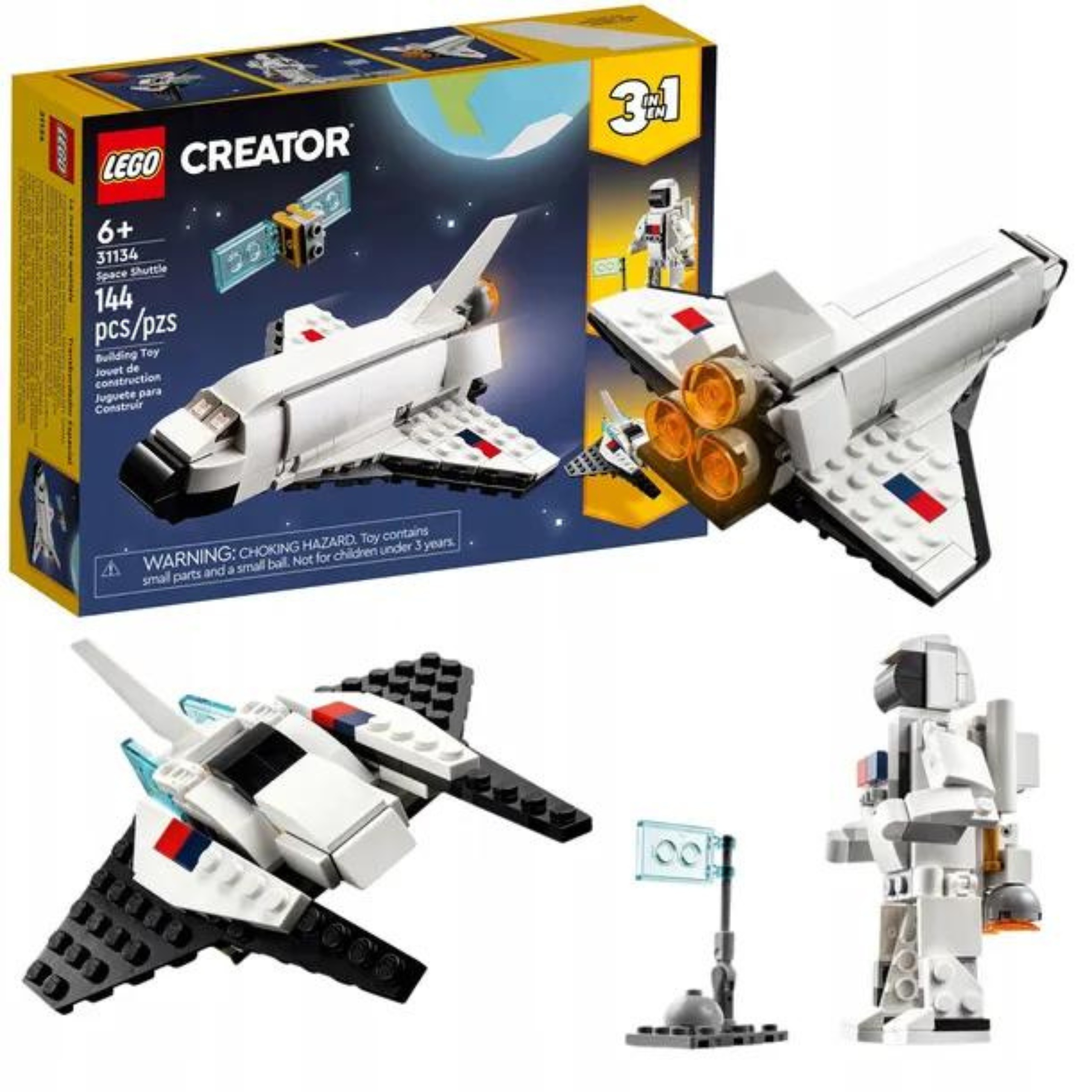 Lego Creator 31134 Zestaw 3W1 Prom Statek Kosmiczny Astronauta Samolot