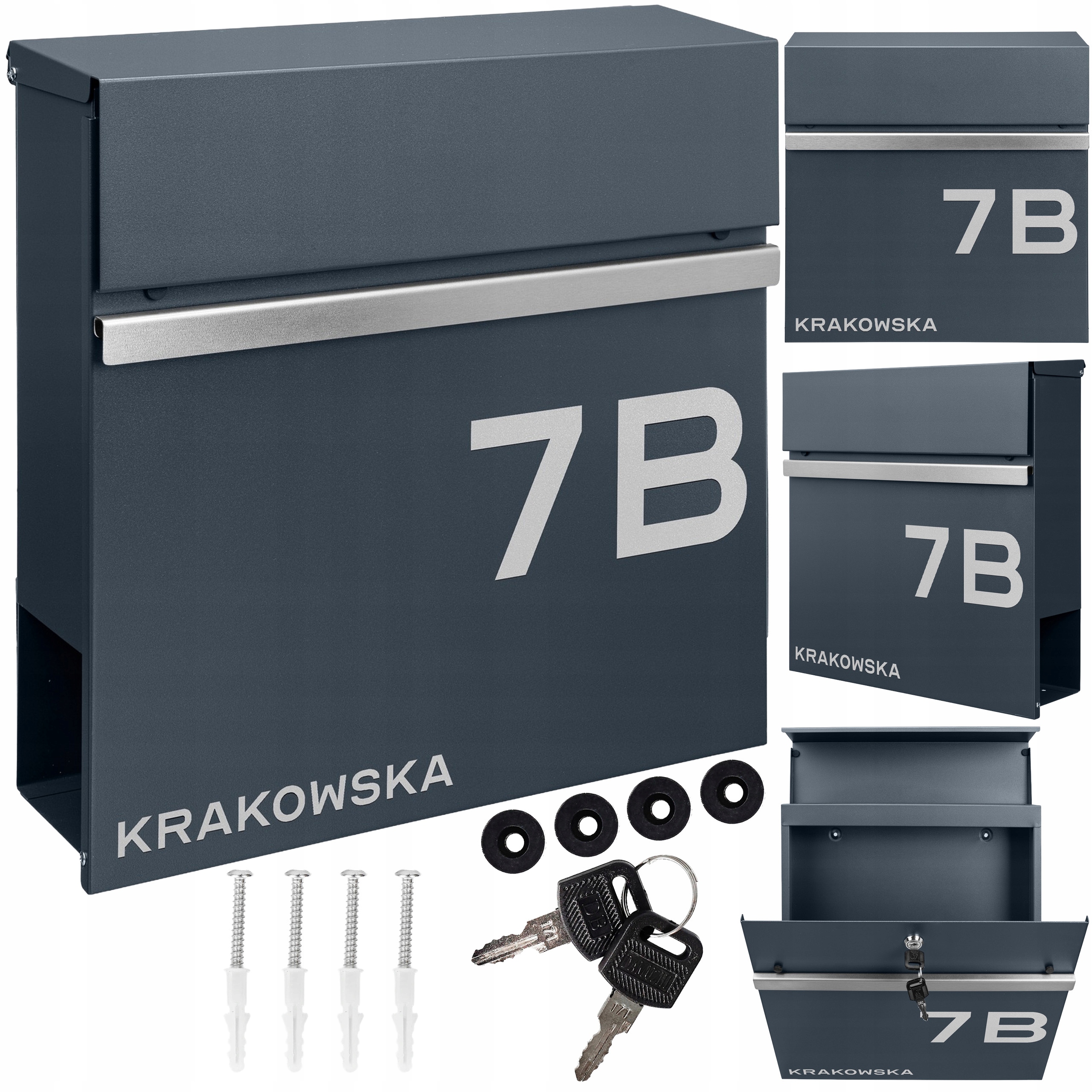 Antracitová Poštovní Schránka Exlusive Vzor 1