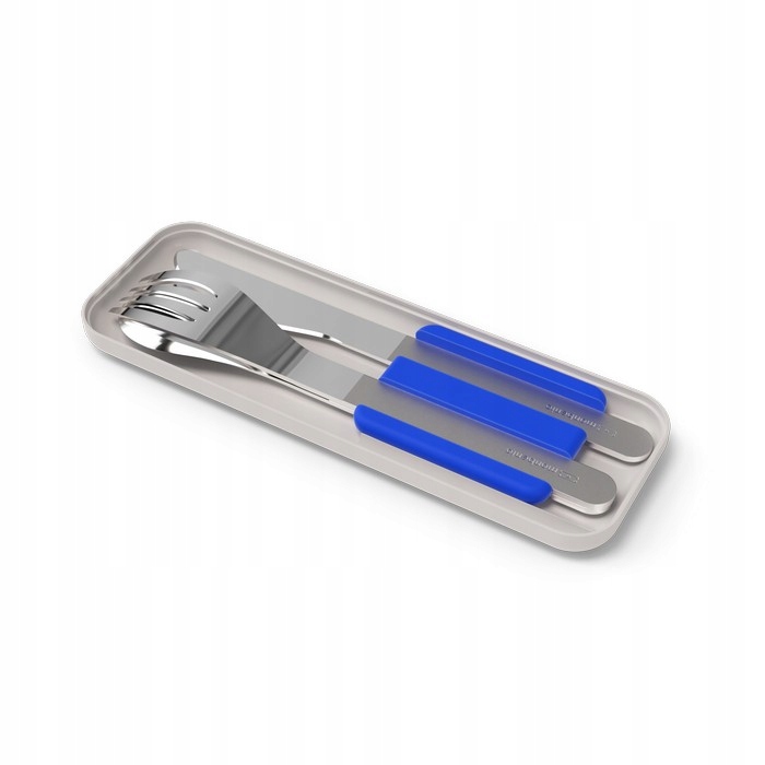 Monbento Slim Box sztućce na wynos w etui Blue