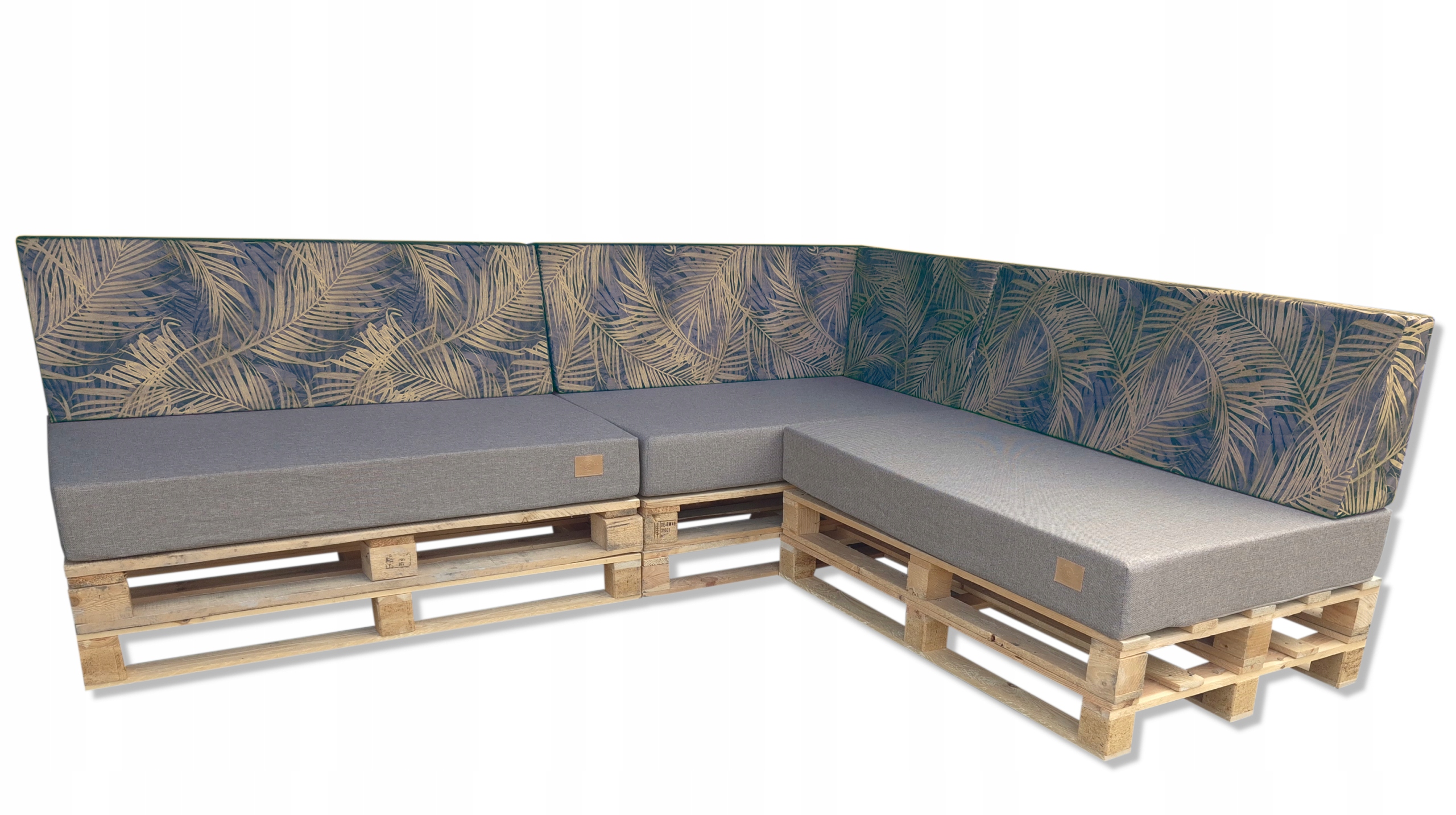 Sada zahradních polštářů s opěradlem Palety Roh -3 ks 120x80 40x120