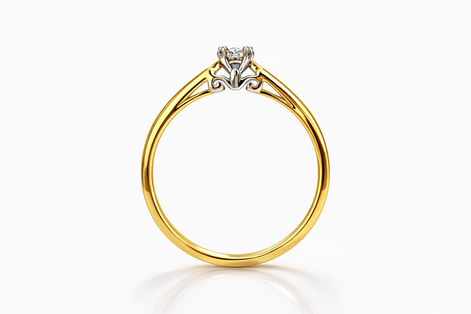 Prstýnek Au585 s diamantem R-4436 velikost 9