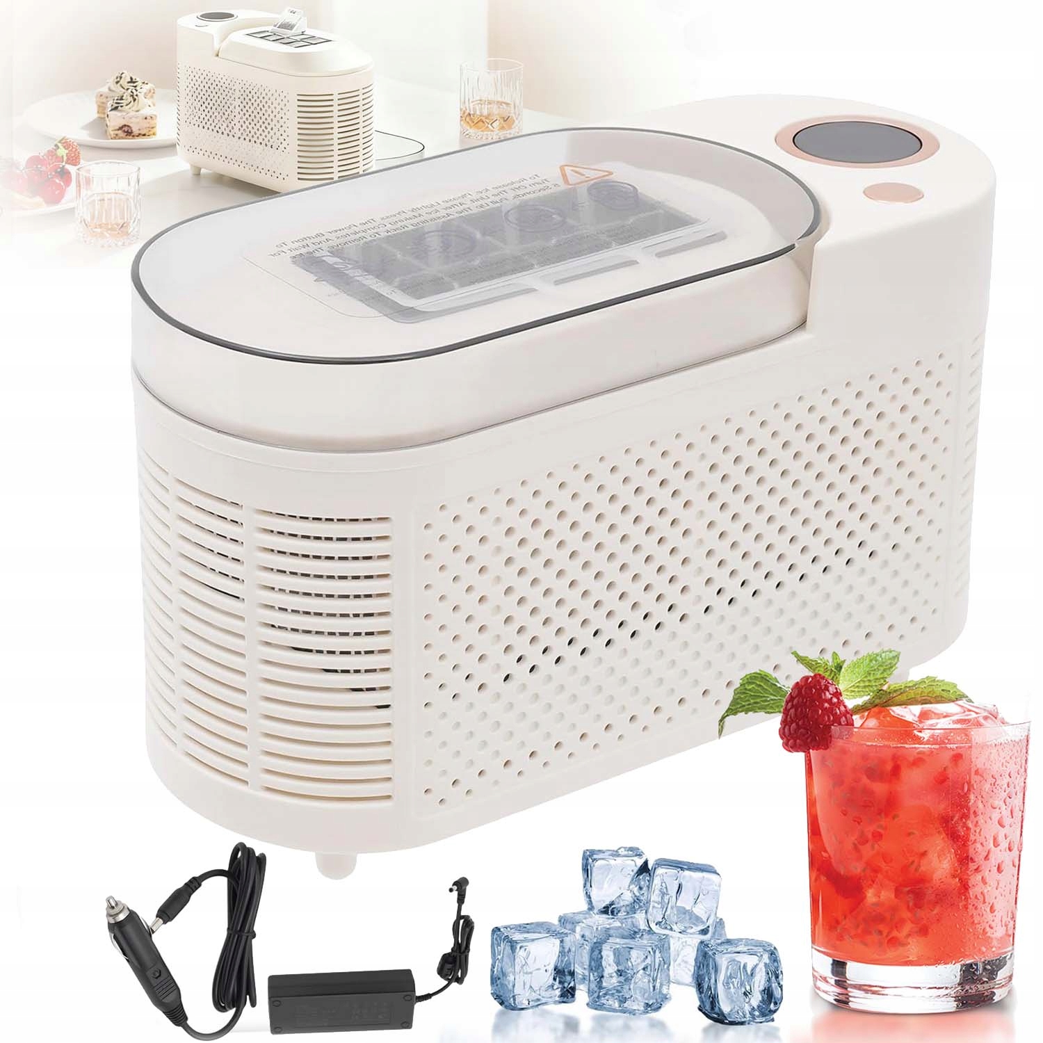 Mini Kostkarka Do Lodu Domowa Maszyna Do Kostek 120W Ekspresowy Lód DC12V