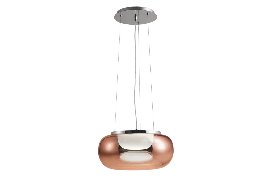 Lampa wisząca ze szklanym kloszem Galactic kolor miedź Led 18W Azzardo