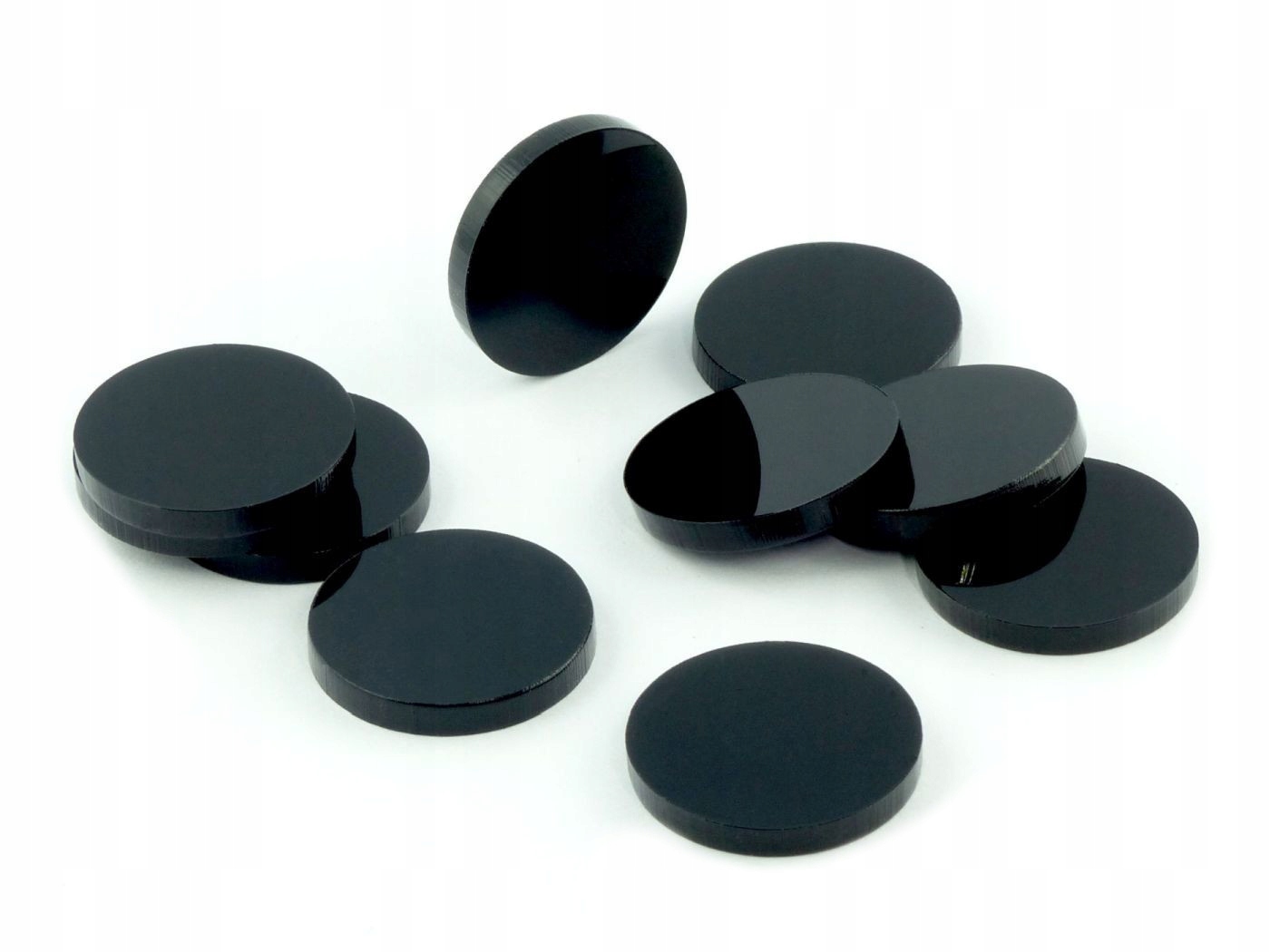 

Żetony okrągłe, pleksi, czarne, 20x3 mm (10)