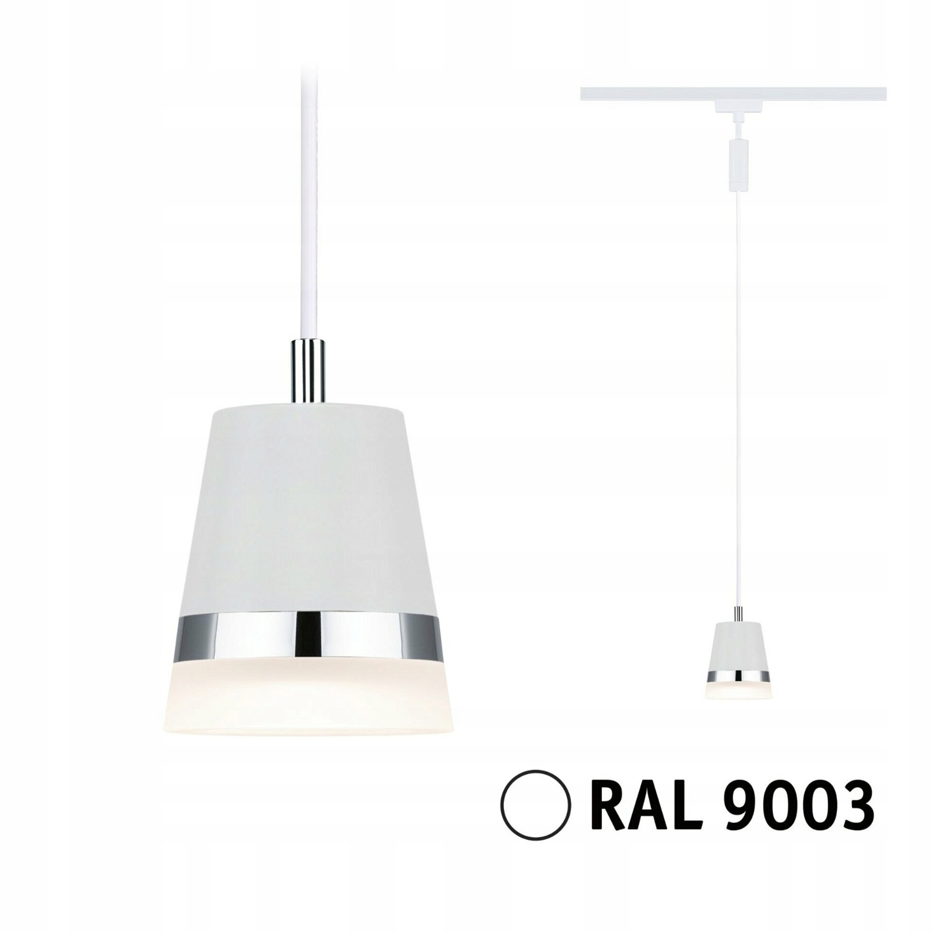 Paulmann URail závesné svietidlo Cone GU10, biela, max. 10W, 230V