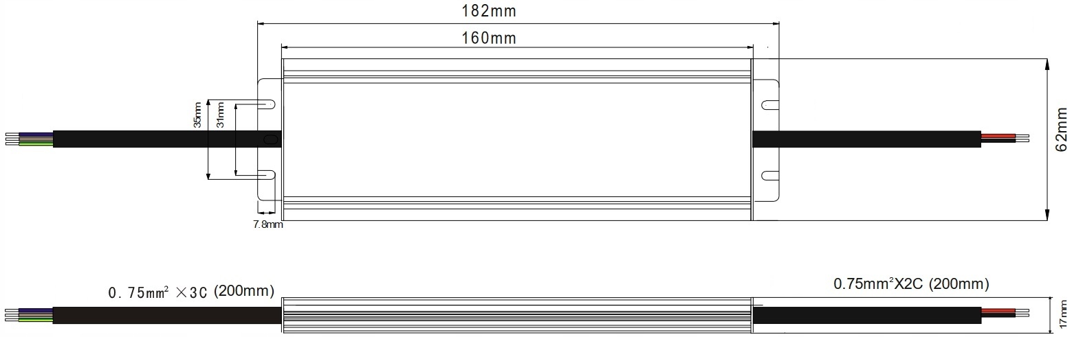 Zasilacz 12V LED DC 100W 8.3A do taśm WODOODPORNY IP67 transformator SLIM EAN (GTIN) 5902135125403