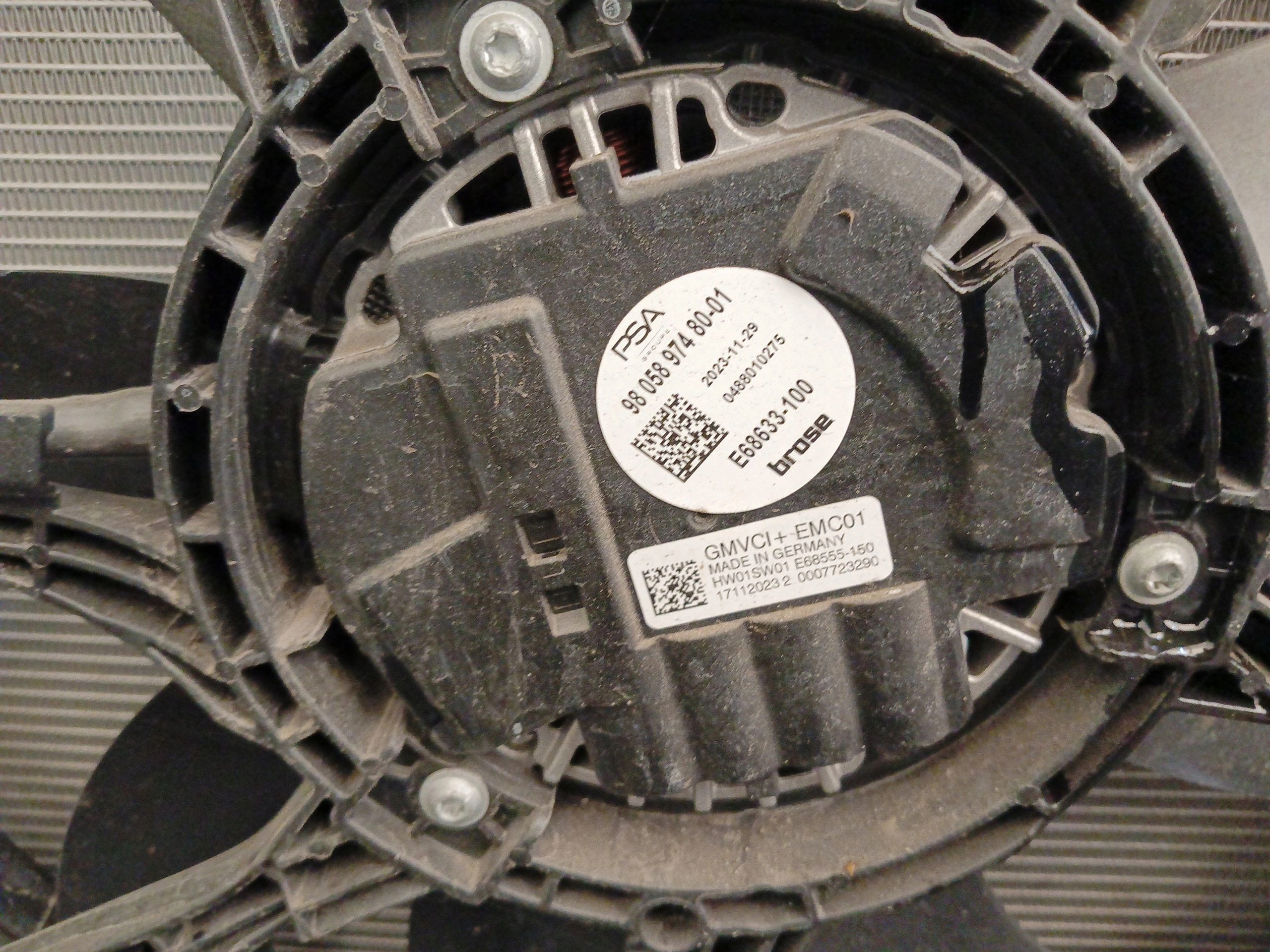 ventilator hladnjaci vode klimatizacije KOMPLET OPEL COMBO E