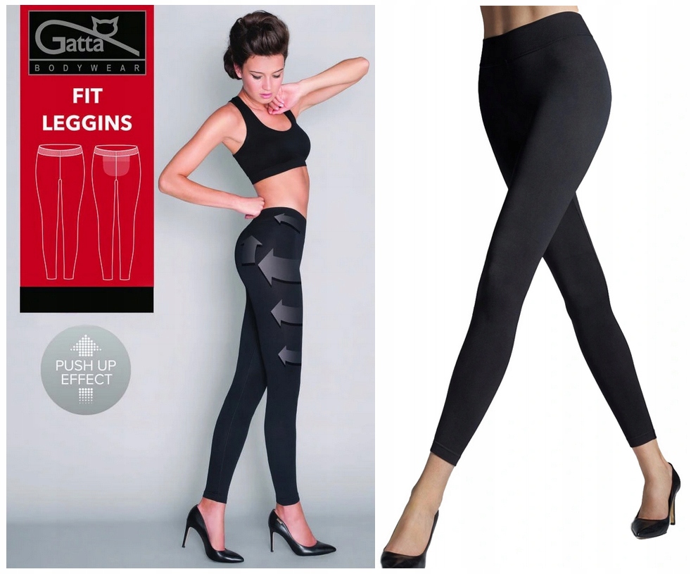 GATTA LEGGINS FIT BLACK WYSZCZUPLAJĄCE M