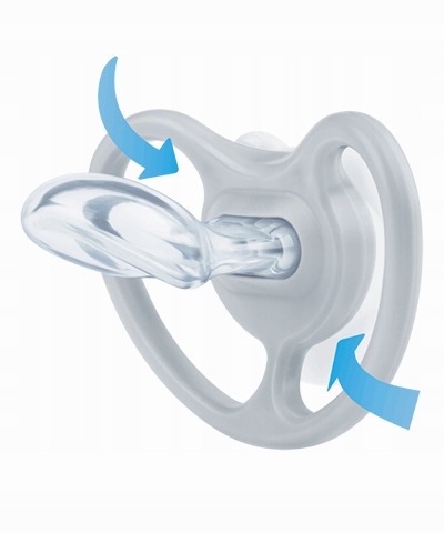 NUK SMOCZEK SILIKONOWY USPOKAJAJĄCY ANATOMICZNY SPACE 6-18M 2SZT + ETUI Kod producenta 736941
