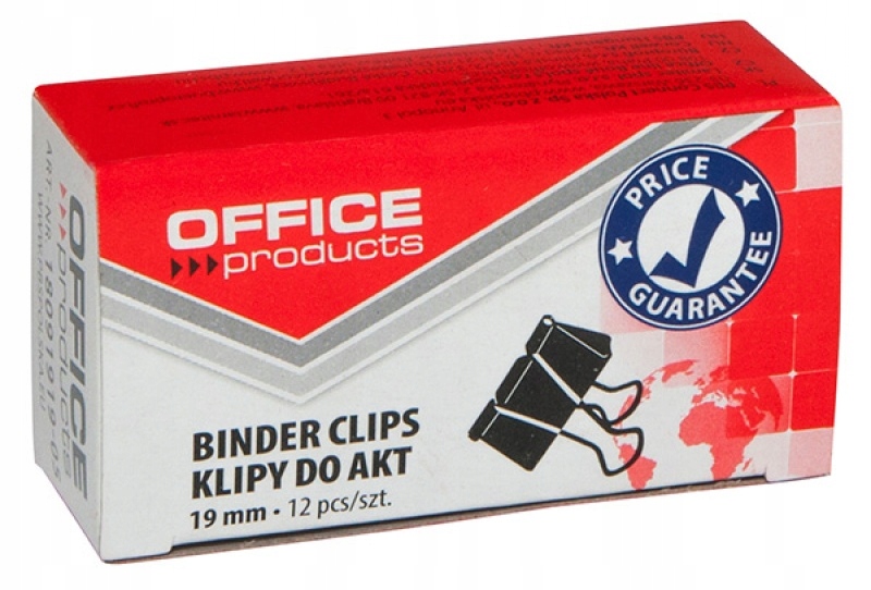

Klipy Office 19 mm 12 sztuk czarne