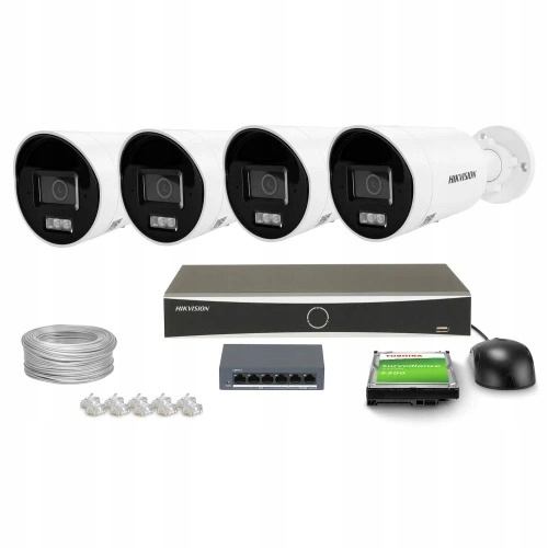 Súprava na monitorovanie domu Ip kamera 4x DS-2CD2063G2-LI2U 6Mpx Ir 40 m mikrofón