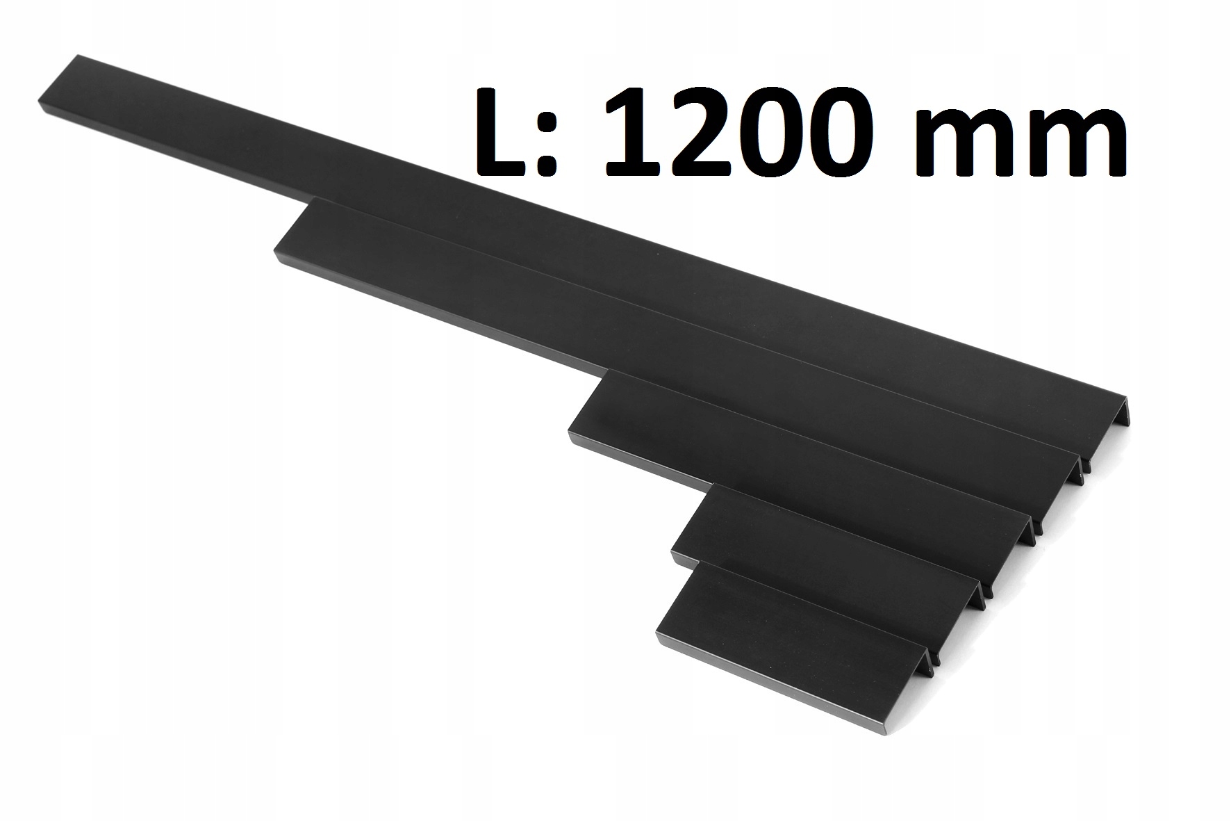 

Uchwyt krawędziowy prosty czarny mat L1200