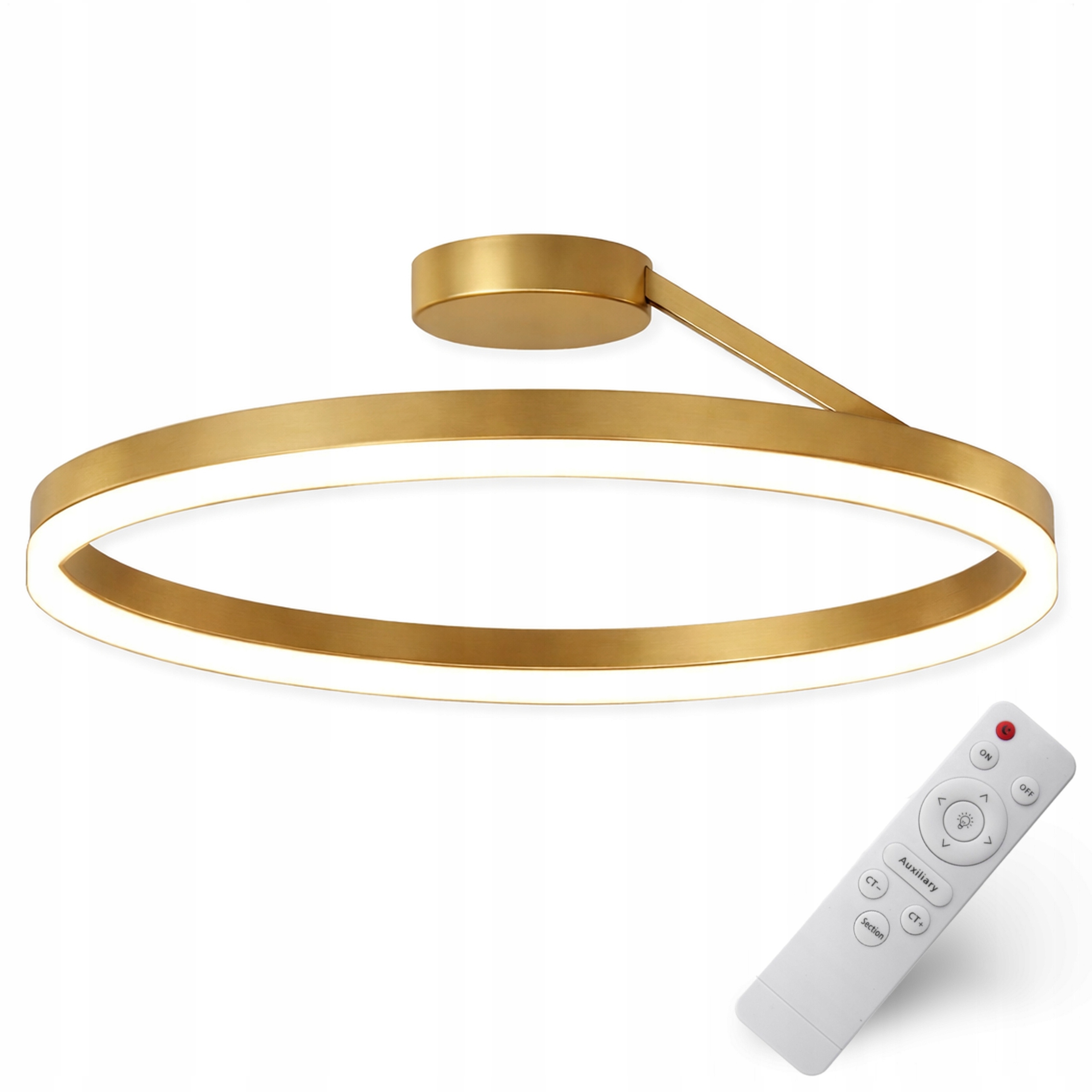 Stropní Svítidlo Zlatá Kulatá 50 CM Stropní Svítidlo Led Lustr Moderní S Dálkovým Ovládáním