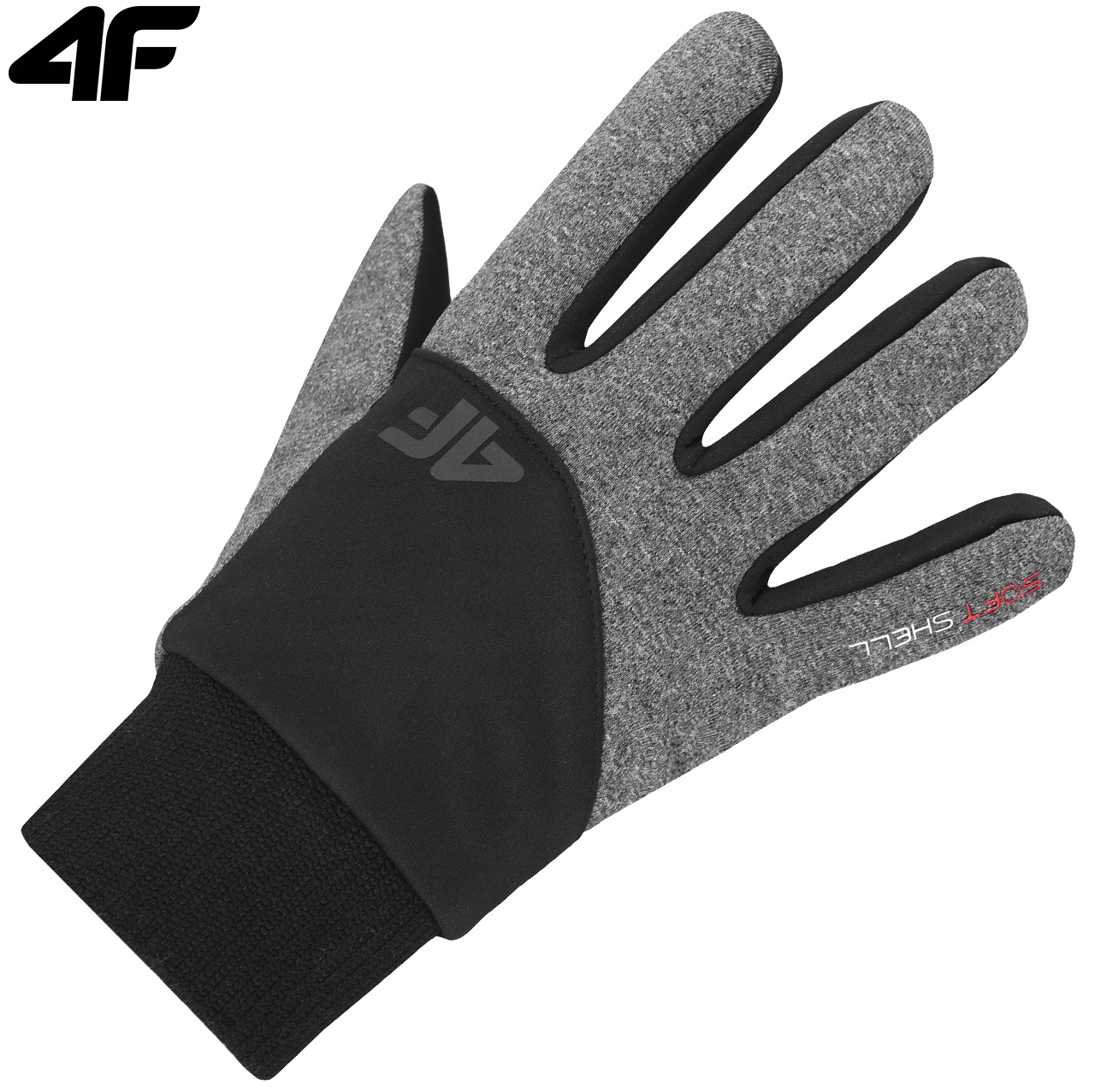 RĘKAWICZKI MĘSKIE DAMSKIE ZIMOWE DOTYKOWE DO SMARTFONU 4F SOFTSHELL M Materiał dominujący poliester