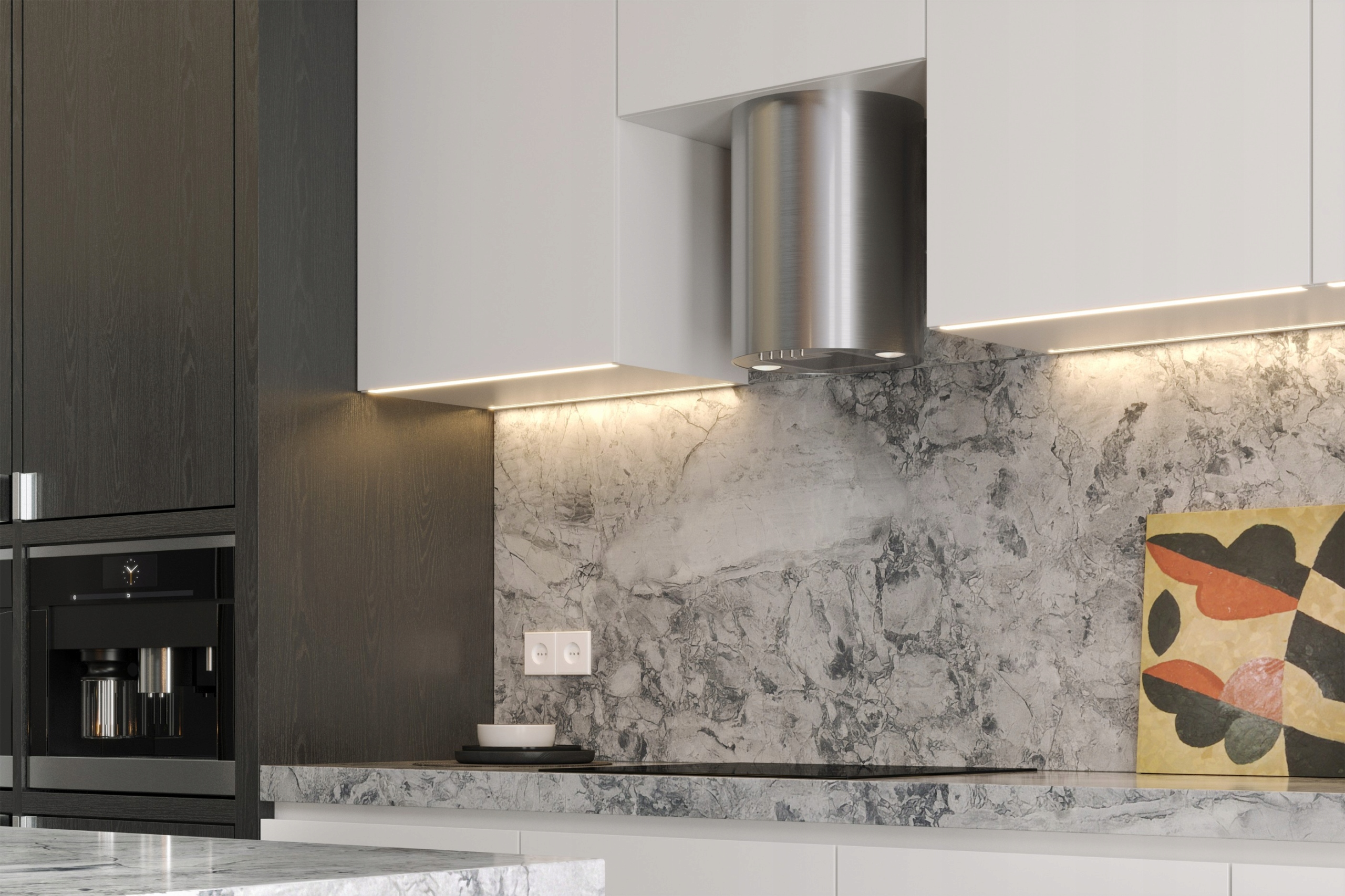 OKAP KUCHENNY TUBA PRZYŚCIENNY SATYNA MAAN ELBA Model ELBA MINI WPB431