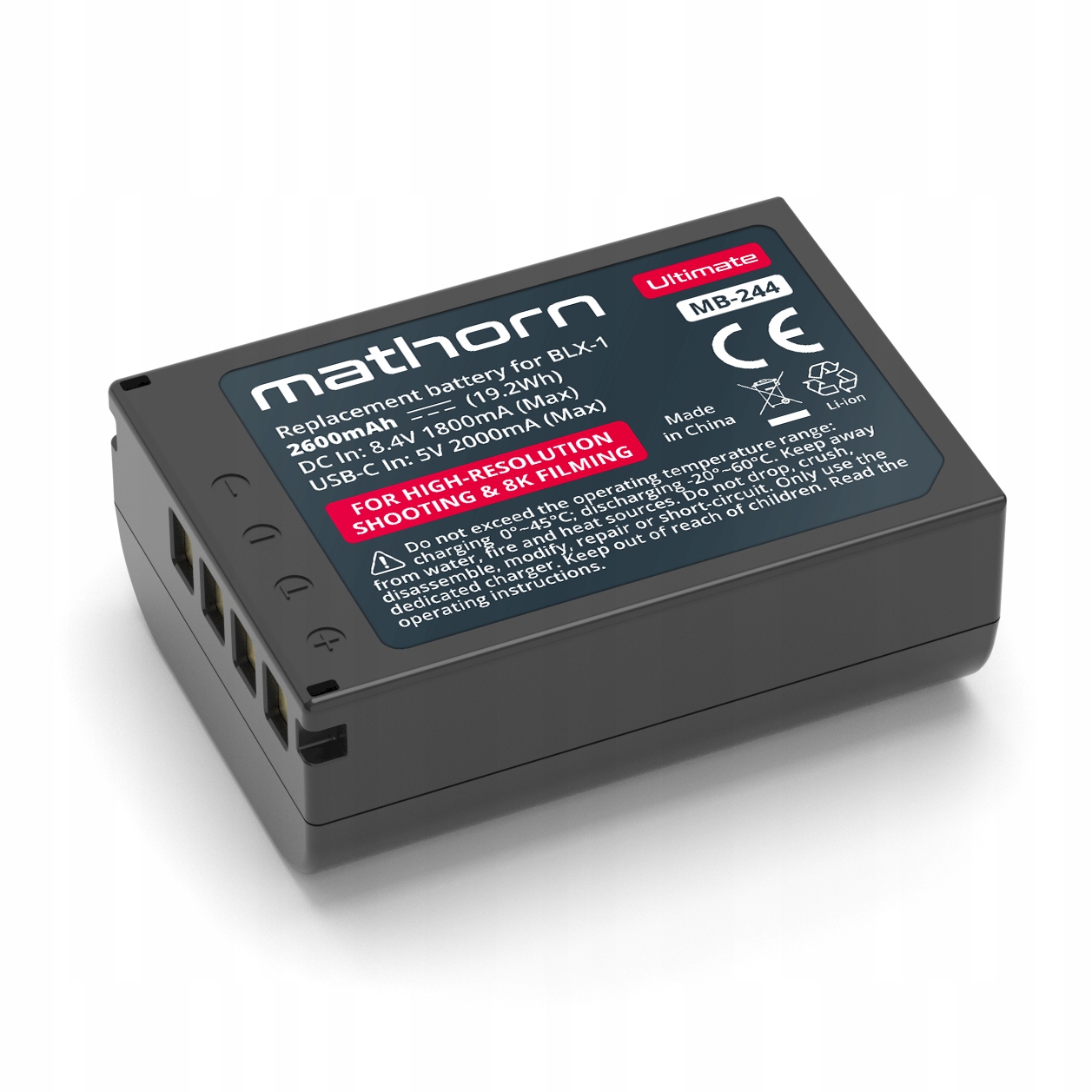 Mathorn MB-244 Ultimate 2600mAh bateria Usb-c zamiennik BLX-1
