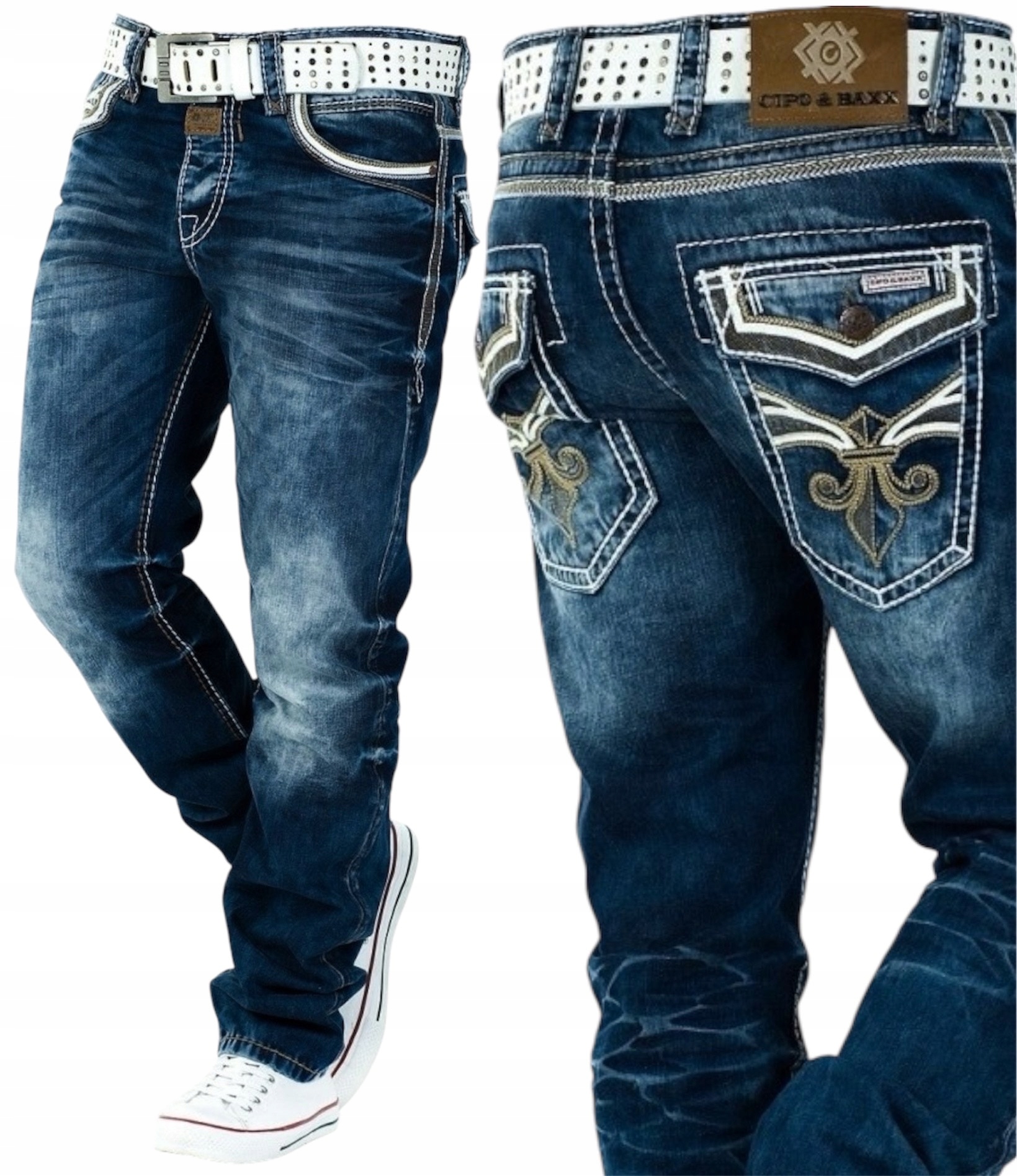 Pánské Džíny Cipo Baxx S Výšivkou, Silná Nit