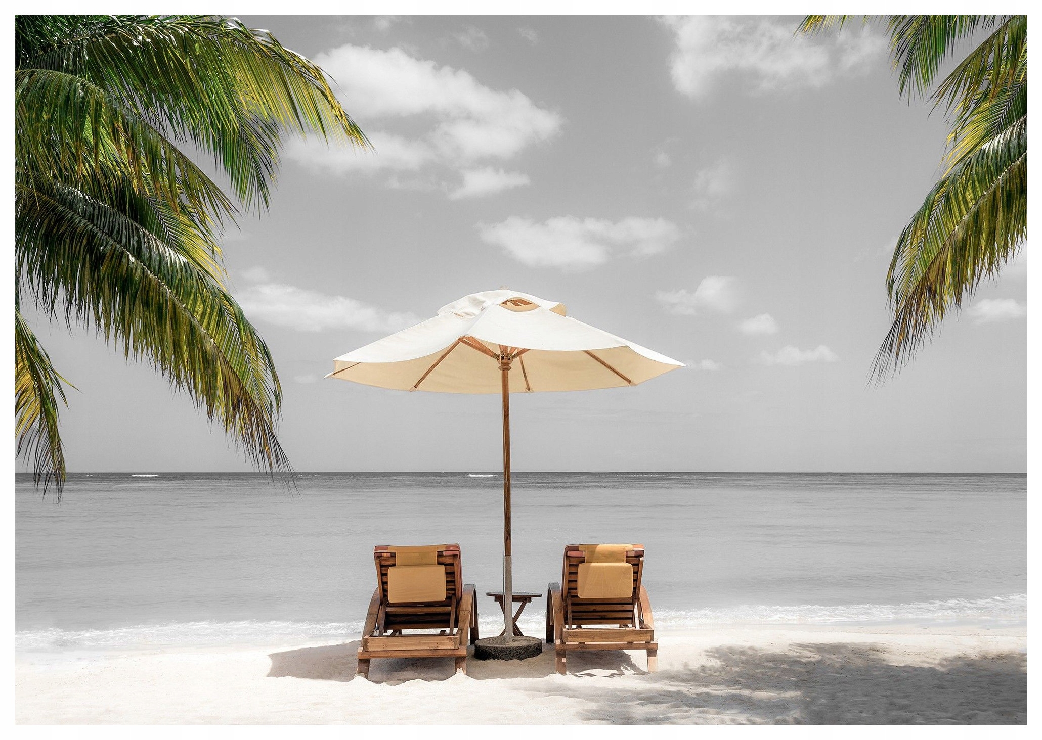 Vliesová fototapeta Pláž Palmy Moře Relax Deštník 312x219 lepidlo