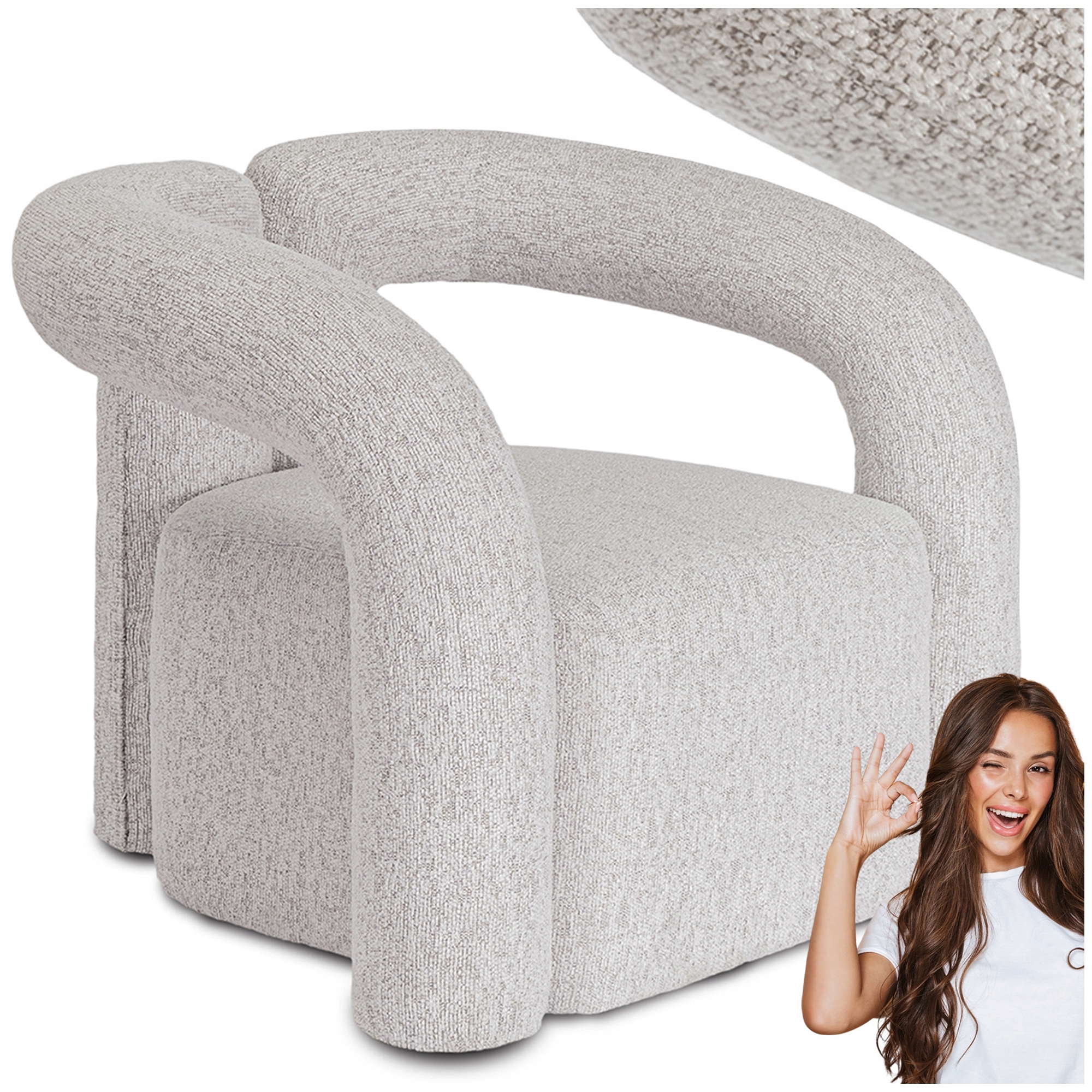 Moderní sedací křeslo do obývacího pokoje Ložnice Šedá Brazil