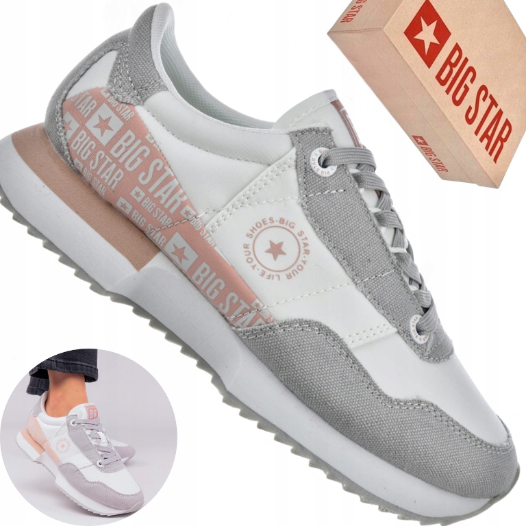 Buty damskie Big Star NN274A031 białe sneakersy lekkie sportowe