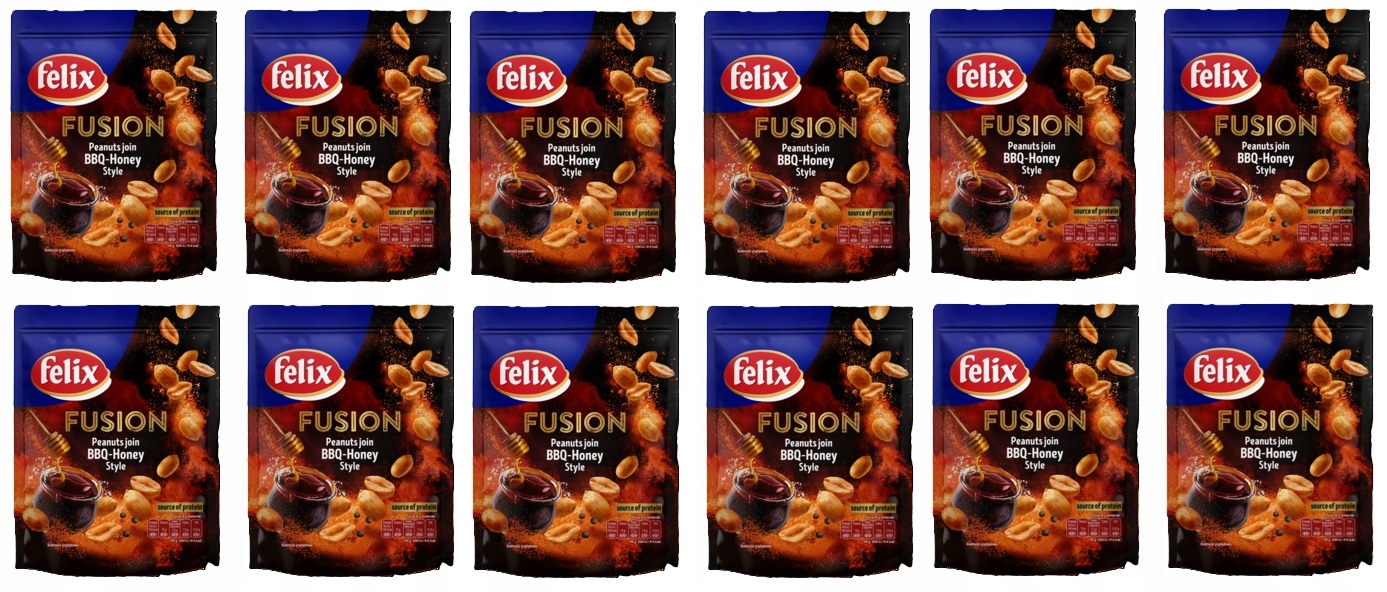 Levně 12 x 150 g Felix Fusion Peanuts Bbq Honey Karton