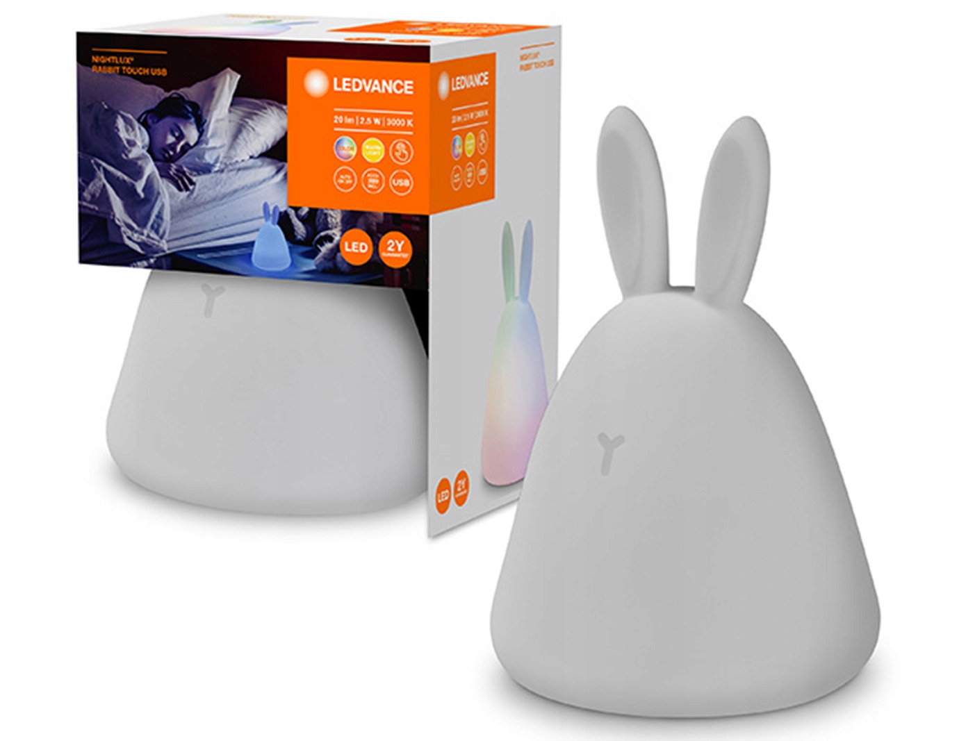 

Nocna lampka dla dzieci Królik Rgb Led dotykowa