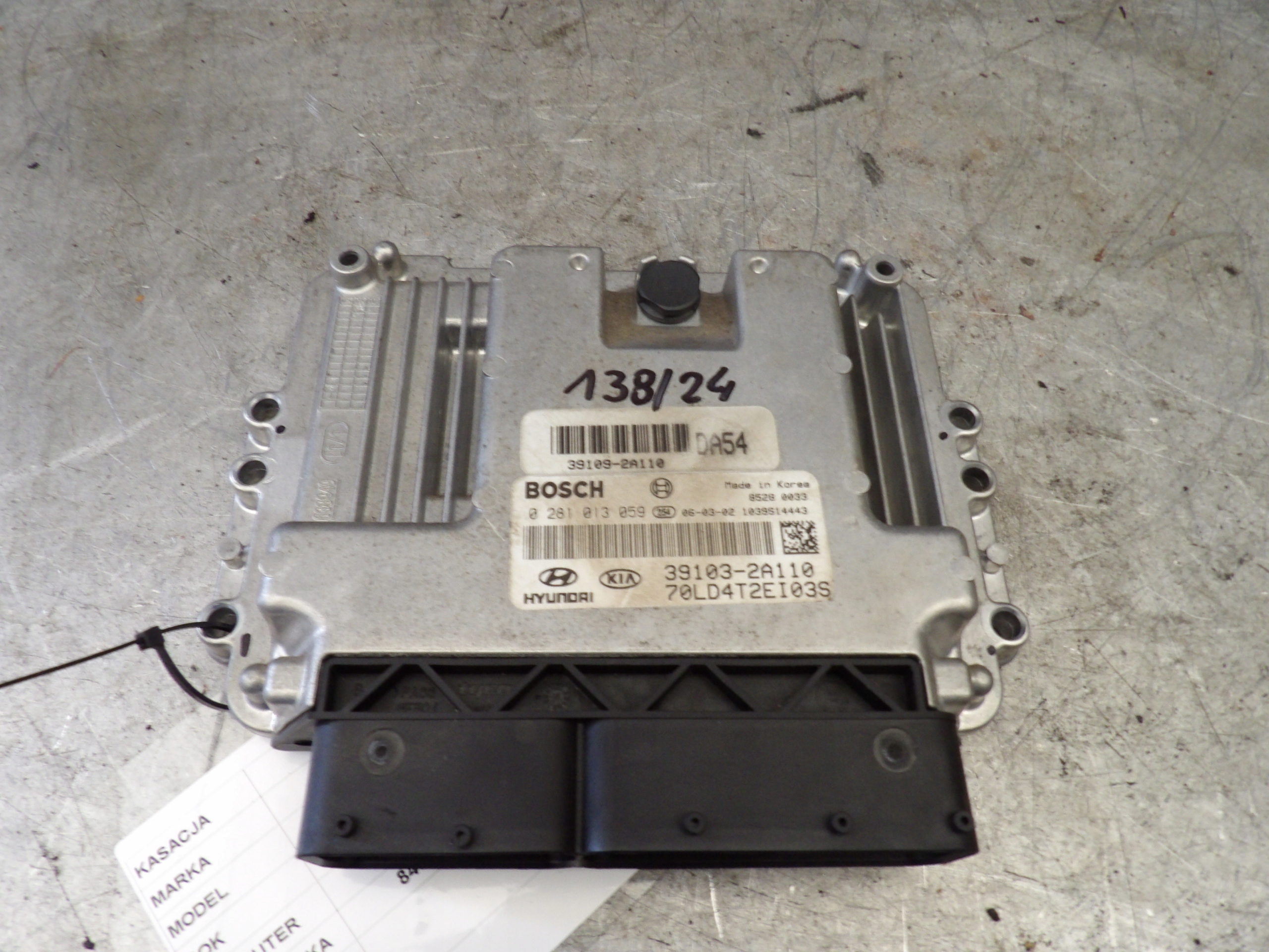 Kia Cerato e computer Centralina 39103-2A110 0281013059 DA54