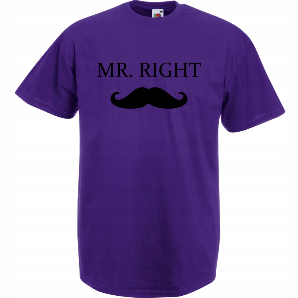 

Koszulka Mr. right prezent dla par L fioletowa