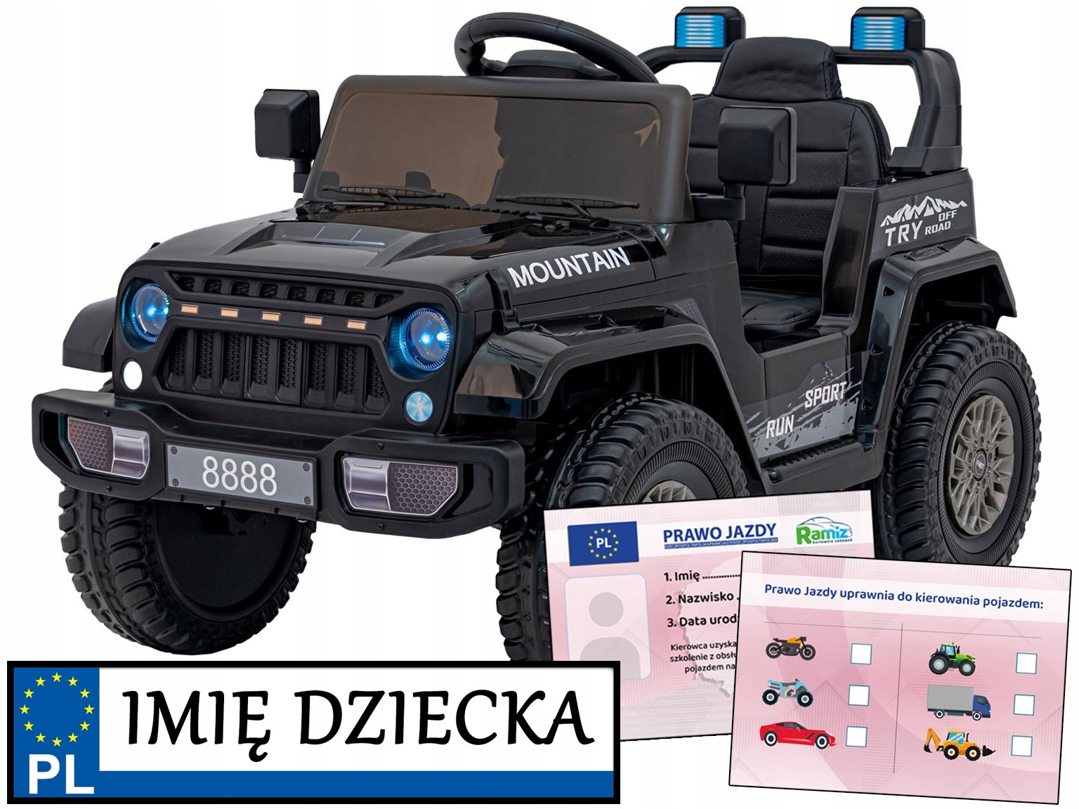 mocny jeep na akumulator Off Road Mountain Samochód Elektryczny pilot