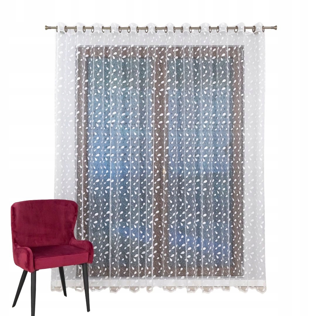 Elegantní záclona s motivem listů – na průchodkách 400X175