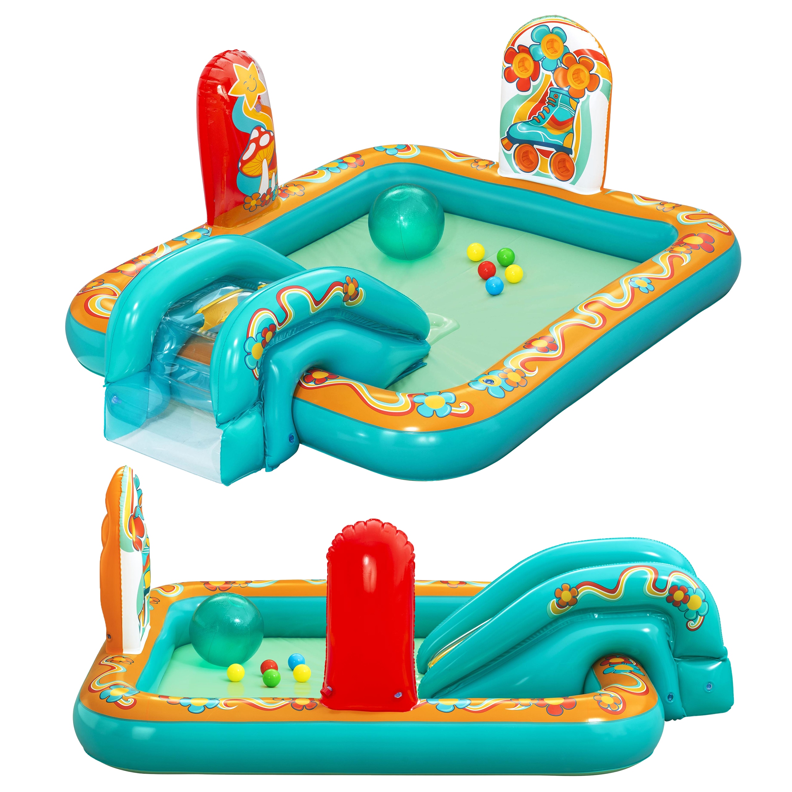 Dětské Hřiště Nafukovací Bazén Skluzavka Postřikovač Míč Set Bestway 53164