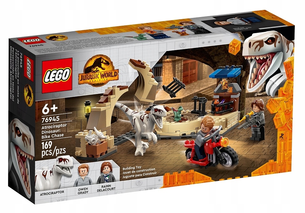 Lego Jurassic World Atrociraptor I Pościg Na Motocyklu 76945