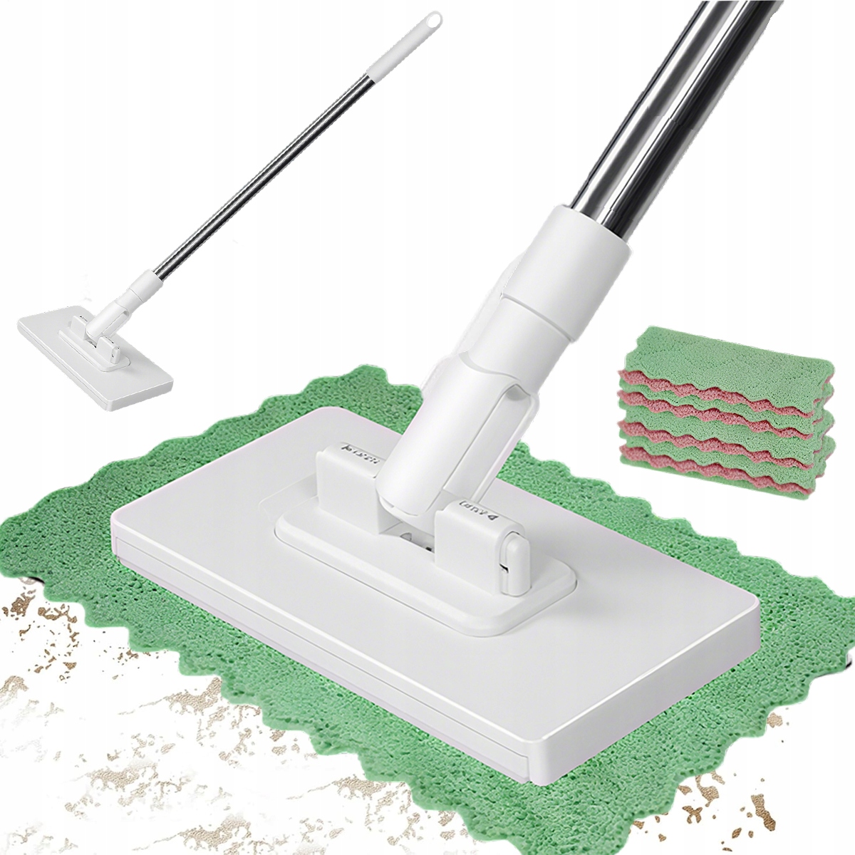 Levně Plochý Mop Na Podlahy S Teleskopickou Tyčí Pro Úklid