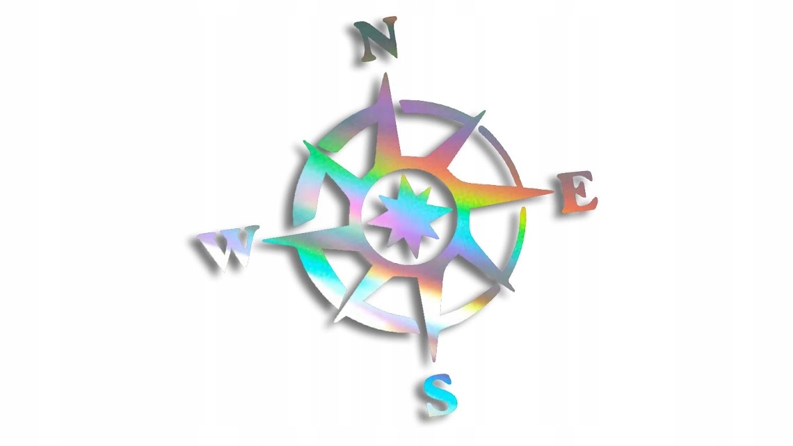 

Wycinana naklejka Róża Wiatrów holograficzna