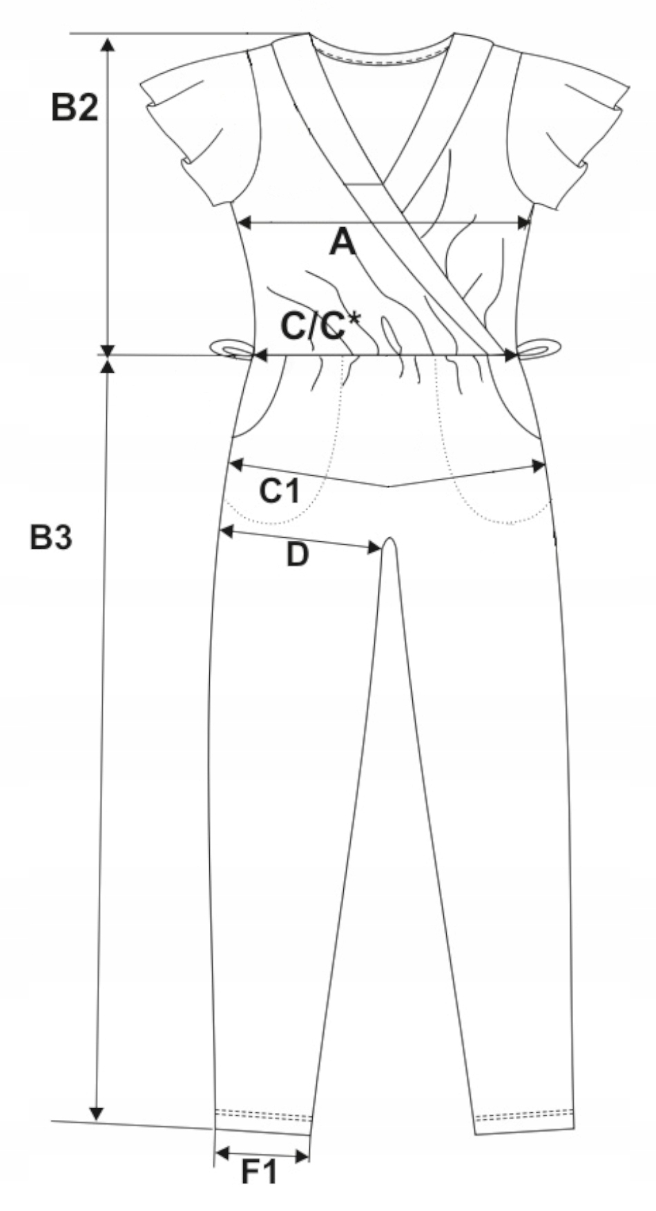 Elegancki KOMBINEZON DAMSKI Motylkowe Rękawy Gładki Wiązany Pas MORAJ XL Kolekcja Damska