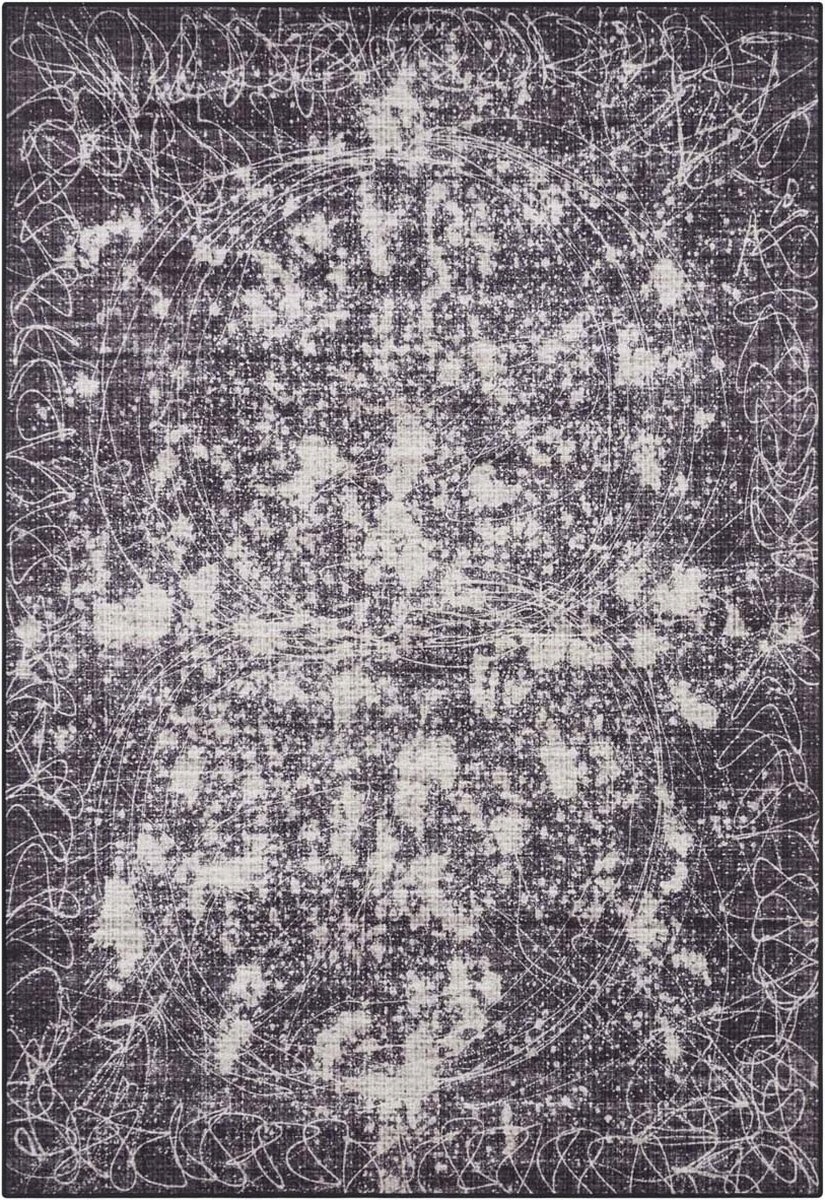 Orientálny koberec do obývačky 160 x 230 cm, grafitovo krémový, plocho tkaný
