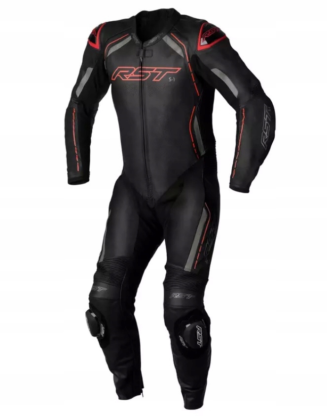 Kožená kombinéza Rst S1 Black/Grey/Red