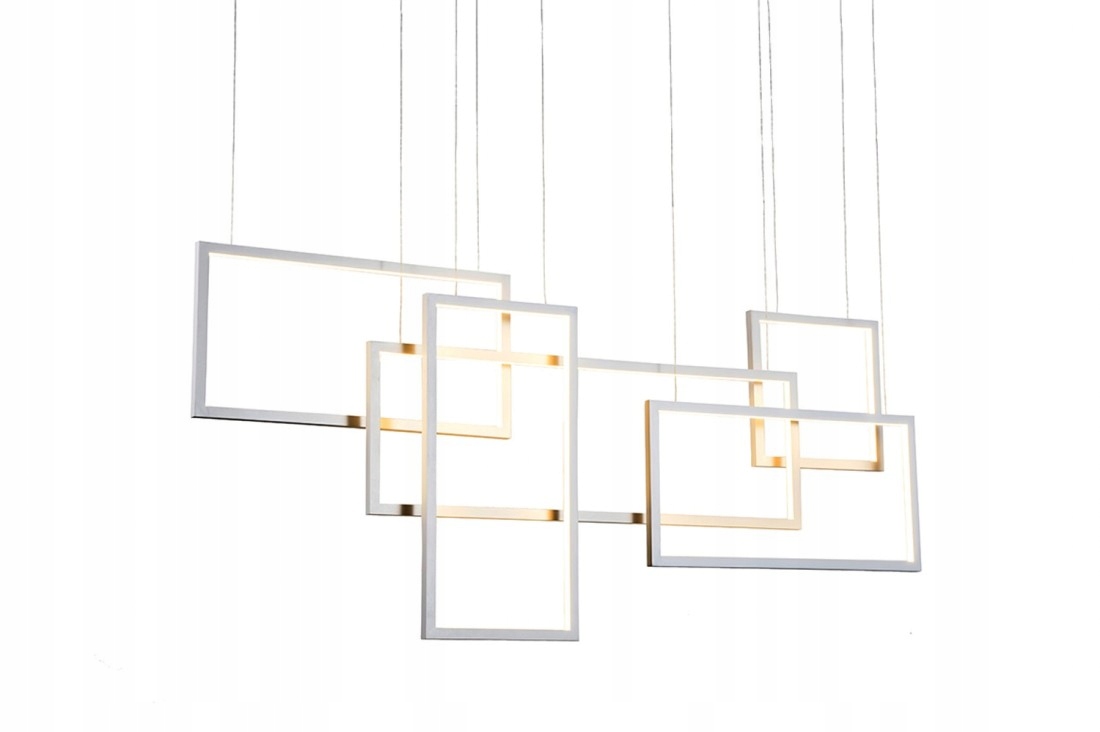 Osvětlení s obdélníkovými rámečky s nastavitelnou výškou Quadratus, bílé