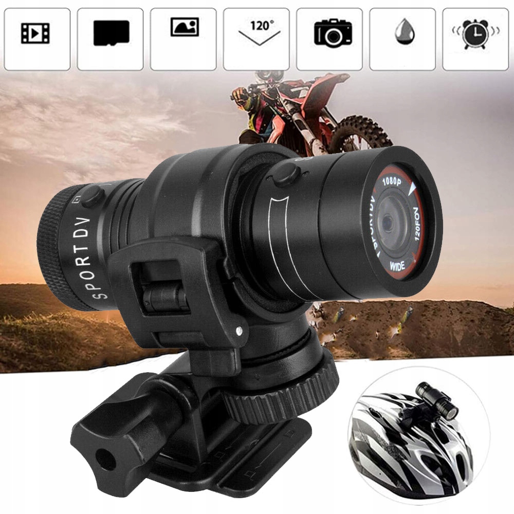 Akční Kamera Voděodolná Kamera Kamera Na Motocyklová Přilba 1080P 120 Stupňů