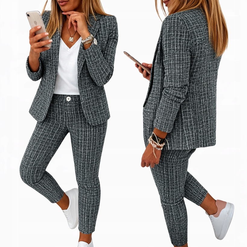 Damski garnitur sportowy komplet marynarka spodnie