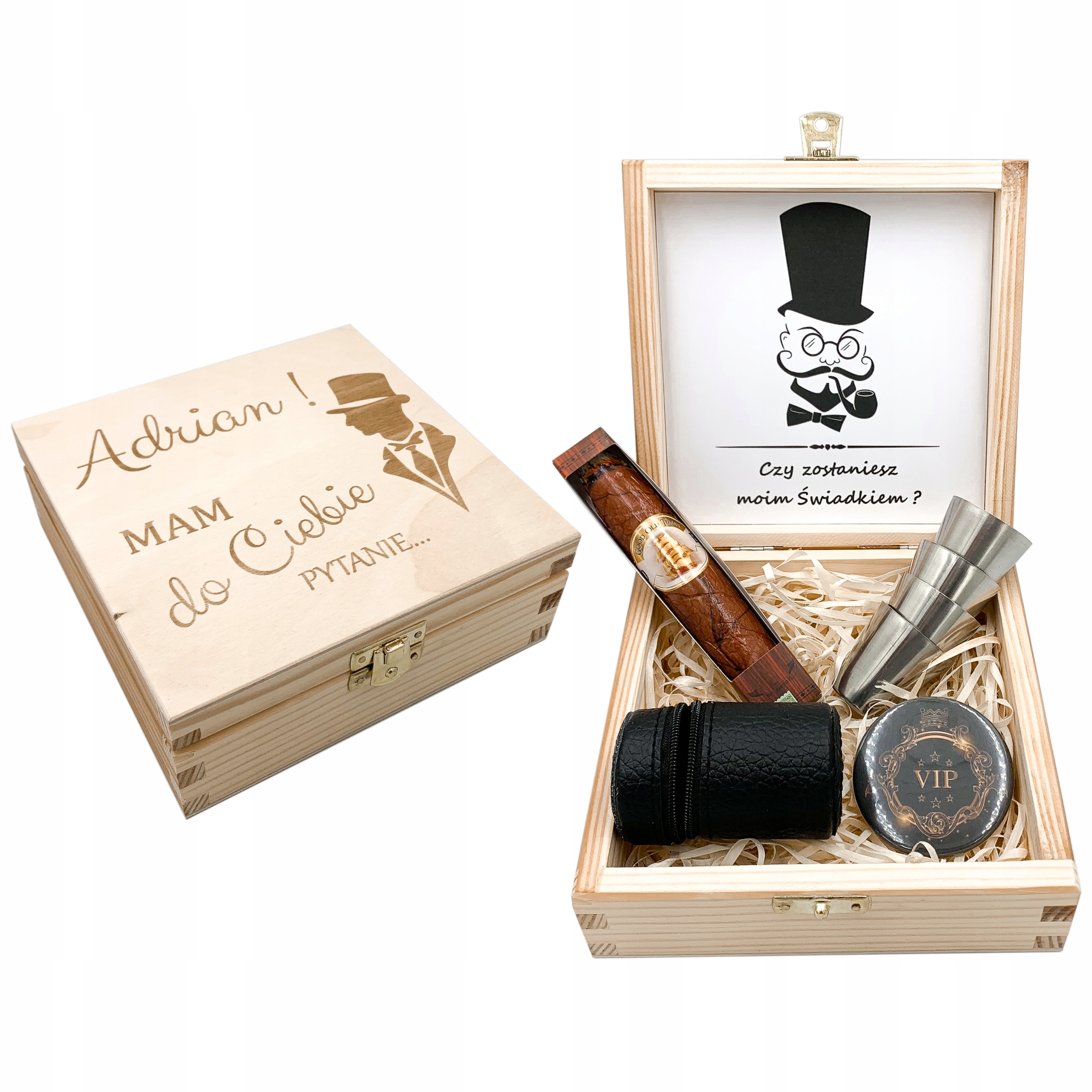 Pozvánka Pro Svědka Bedýnka Gravírování Personalizovaný Dárkový Box