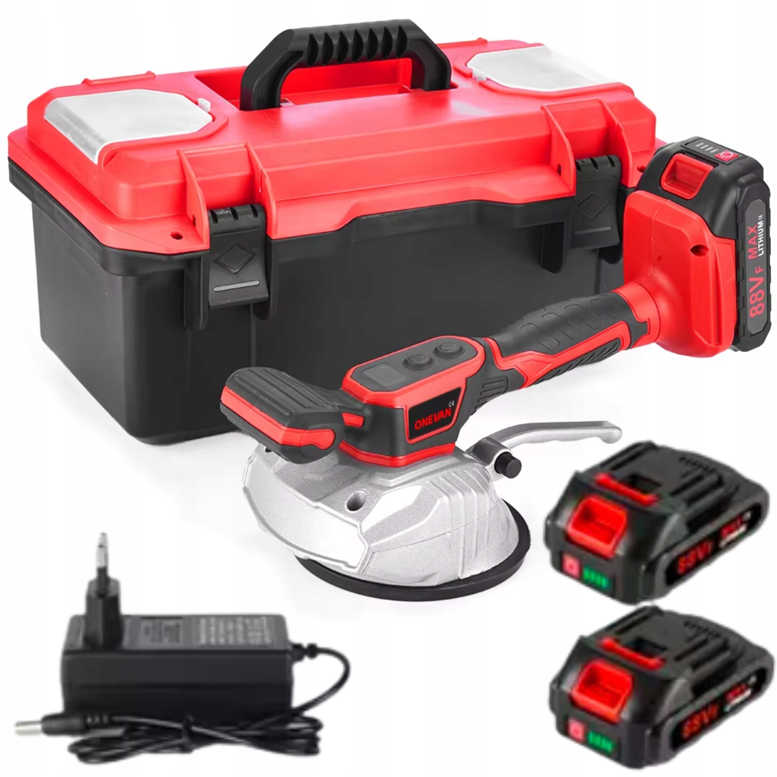 Přísavka Vibrační Na Dlaždice 200KG Vibrátor Vyrovnávací Glazury 2xAku