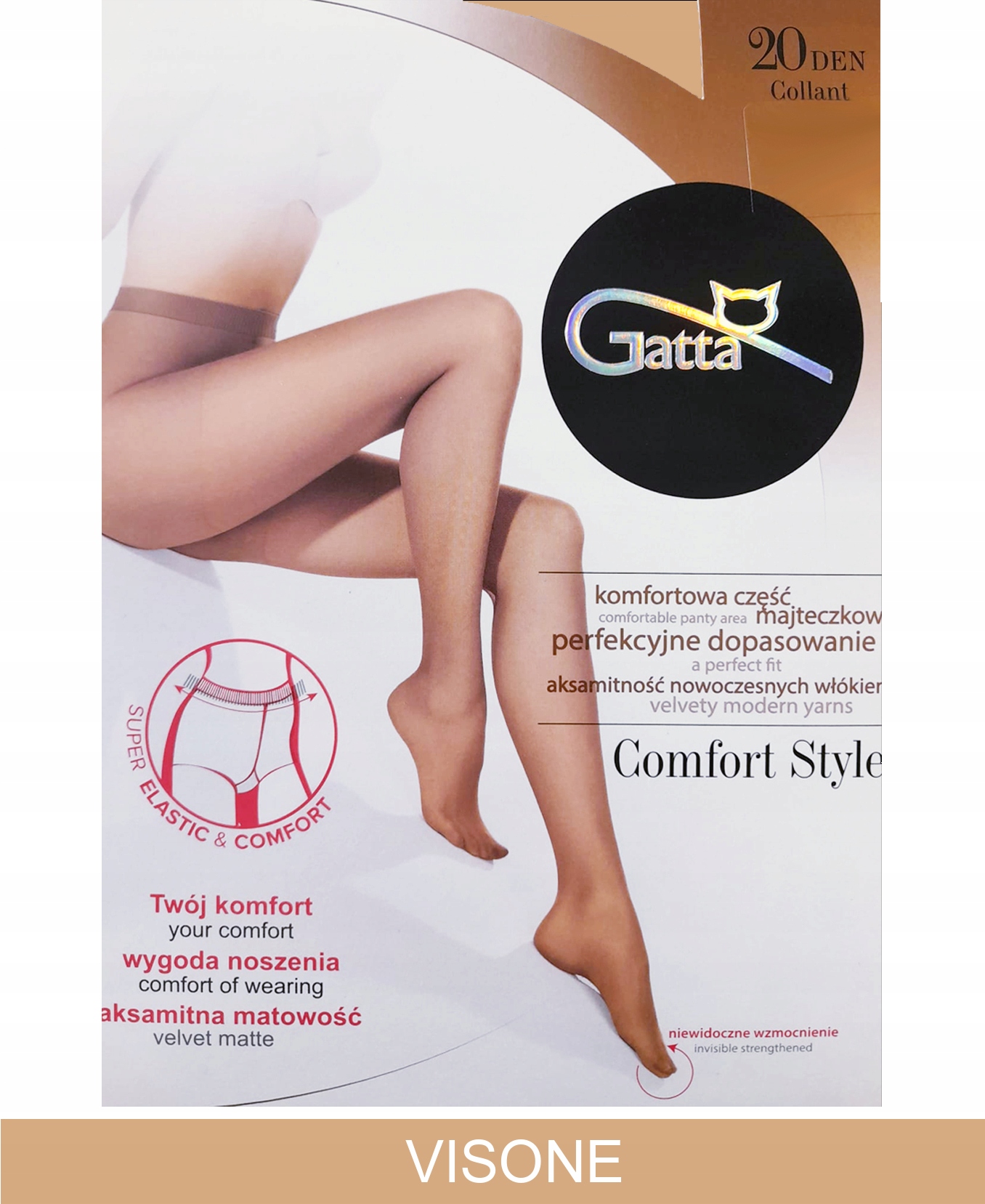 

Rajstopy Gładkie Gatta Comfort 20den beżowy r. 4