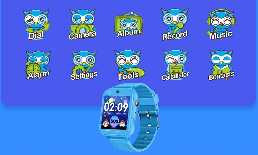 SMARTWATCH ZEGAREK SMARTBAND DLA DZIECI LOKALIZATOR SIM NIEBIESKI Marka bez marki