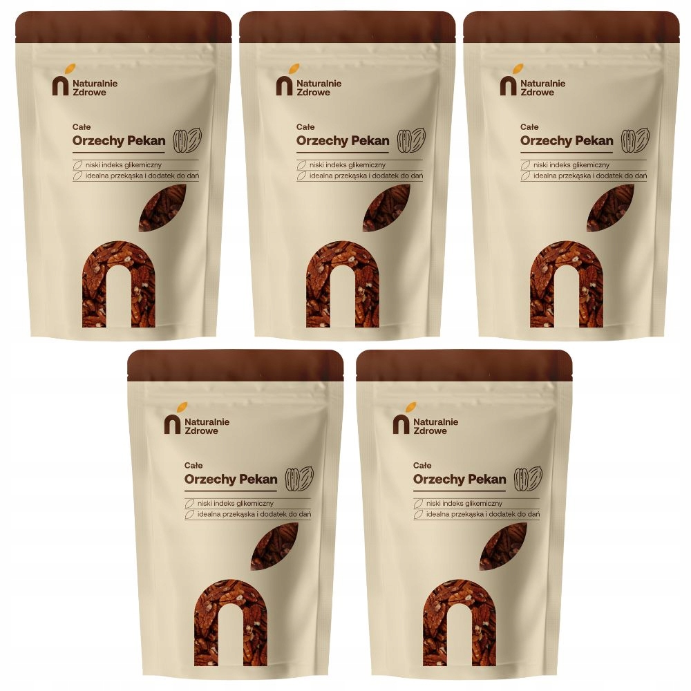 Orzechy Pekan Pecan Źródło Błonnika i Białka 1 kg (5x200g)